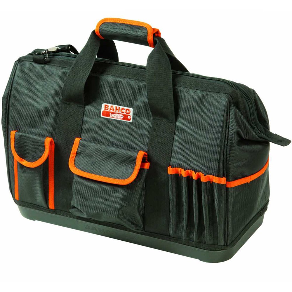 Bahco 4750FB2-19A 19-Inch Heavy-Duty Tool Bag with Hard Bottom - Perfect for Construction, Plumbing & Electrician Tools Storage & Organization