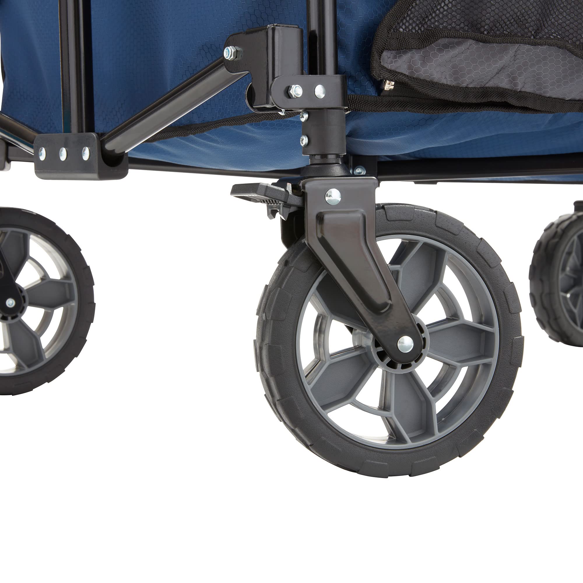 Gorilla Carts Heavy Duty 7 Cu Ft Foldable Wagon with Wheels | Collapsible Utility Cart for Gardening, Beach, Camping & Outdoor Activities (Blue)