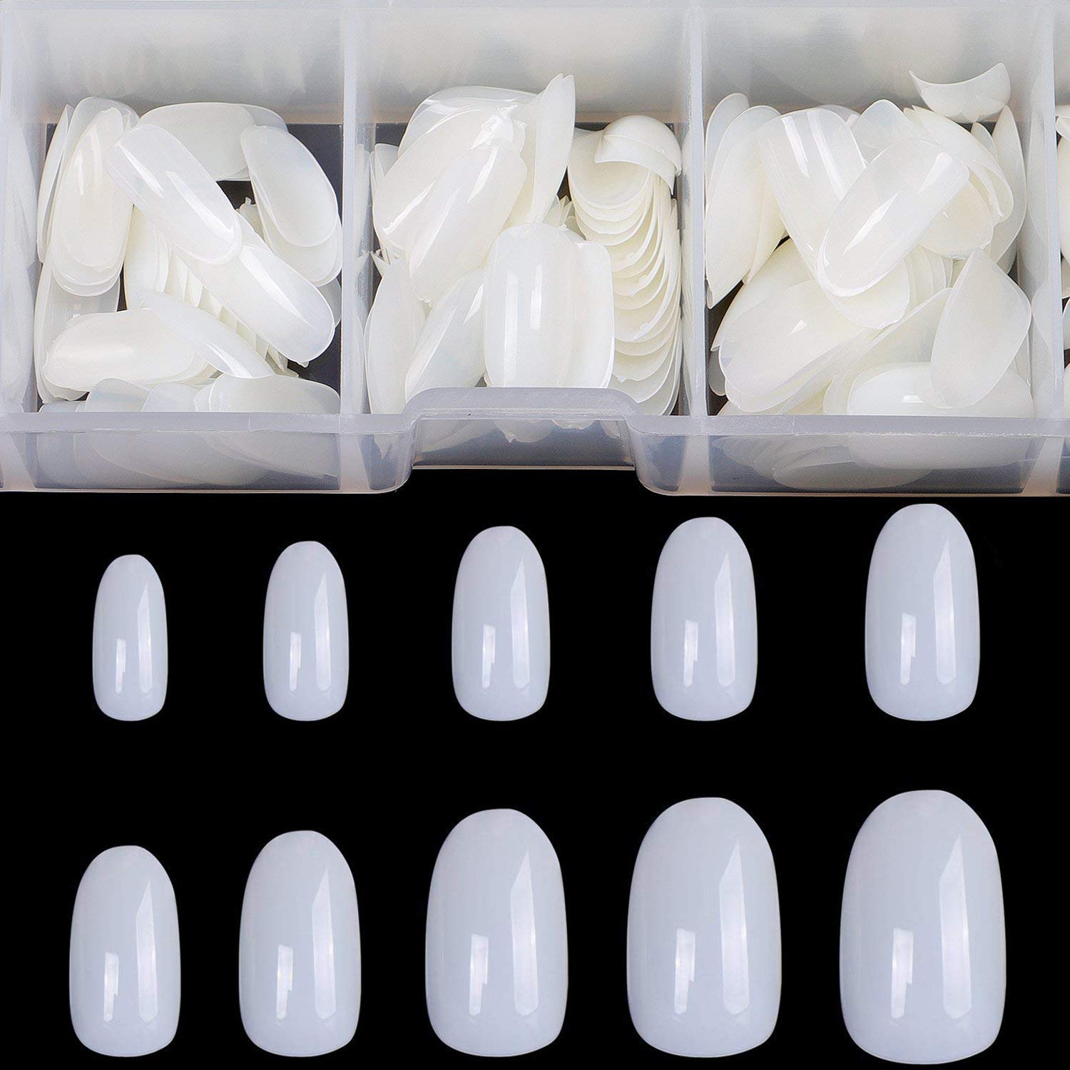 Shidara 100PCS Acrylic Fake Nails Full Cover Tips - Coffin Shape UV Gel Nail Kit for Manicure, White False Nails | Perfect for Home Salon, DIY Nail Art, Party & Special Occasions