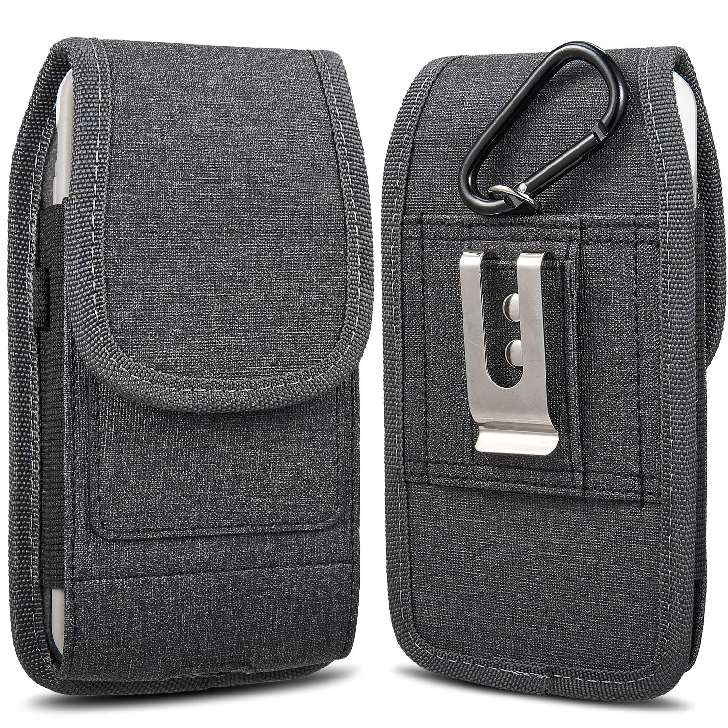 Premium Linen Belt Clip Holster Case for iPhone XR, 11, 12, 13 - Slim Carrying Pouch with Built-in ID Card Holder | Perfect for Work, Travel & Outdoor Activities
