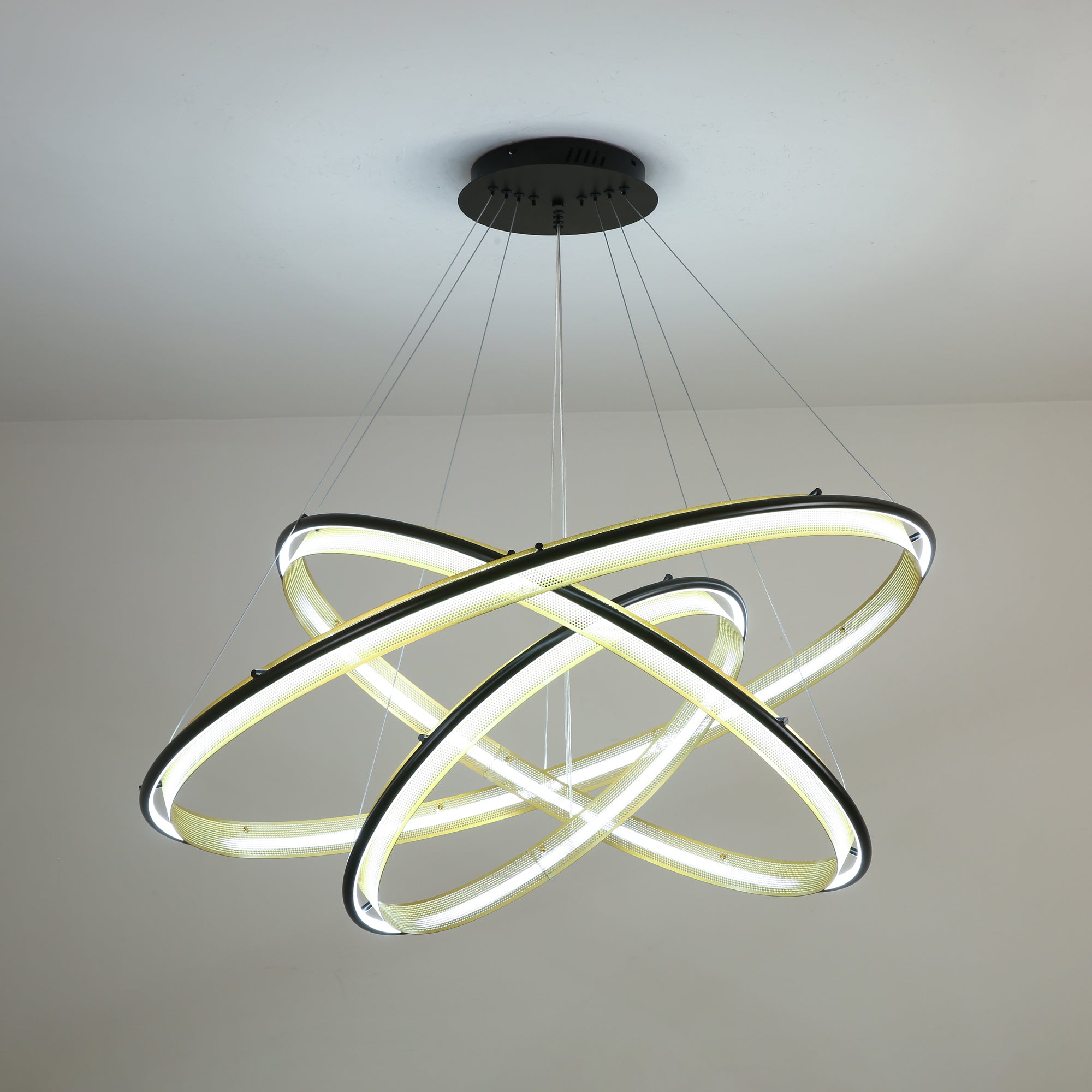 Modern Acrylic LED Round Chandelier - Energy Efficient Crystal Ceiling Light Fixture for Dining Room, Bedroom, Living Room & Foyer Decor