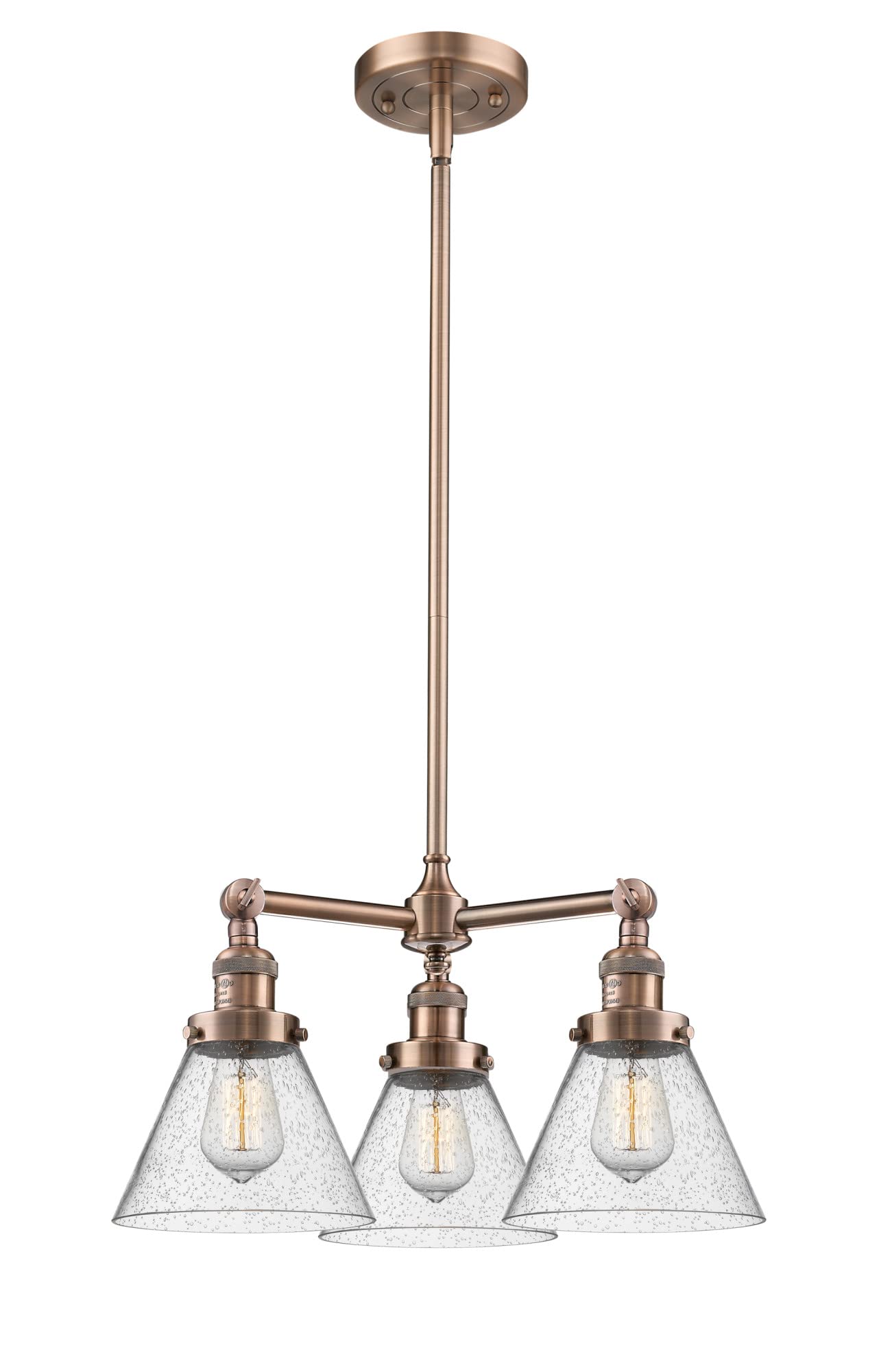 Innovations 207-PC-G42 3-Light Modern Chandelier in Polished Chrome - Elegant Ceiling Lighting Fixture for Dining Room, Bedroom or Living Room