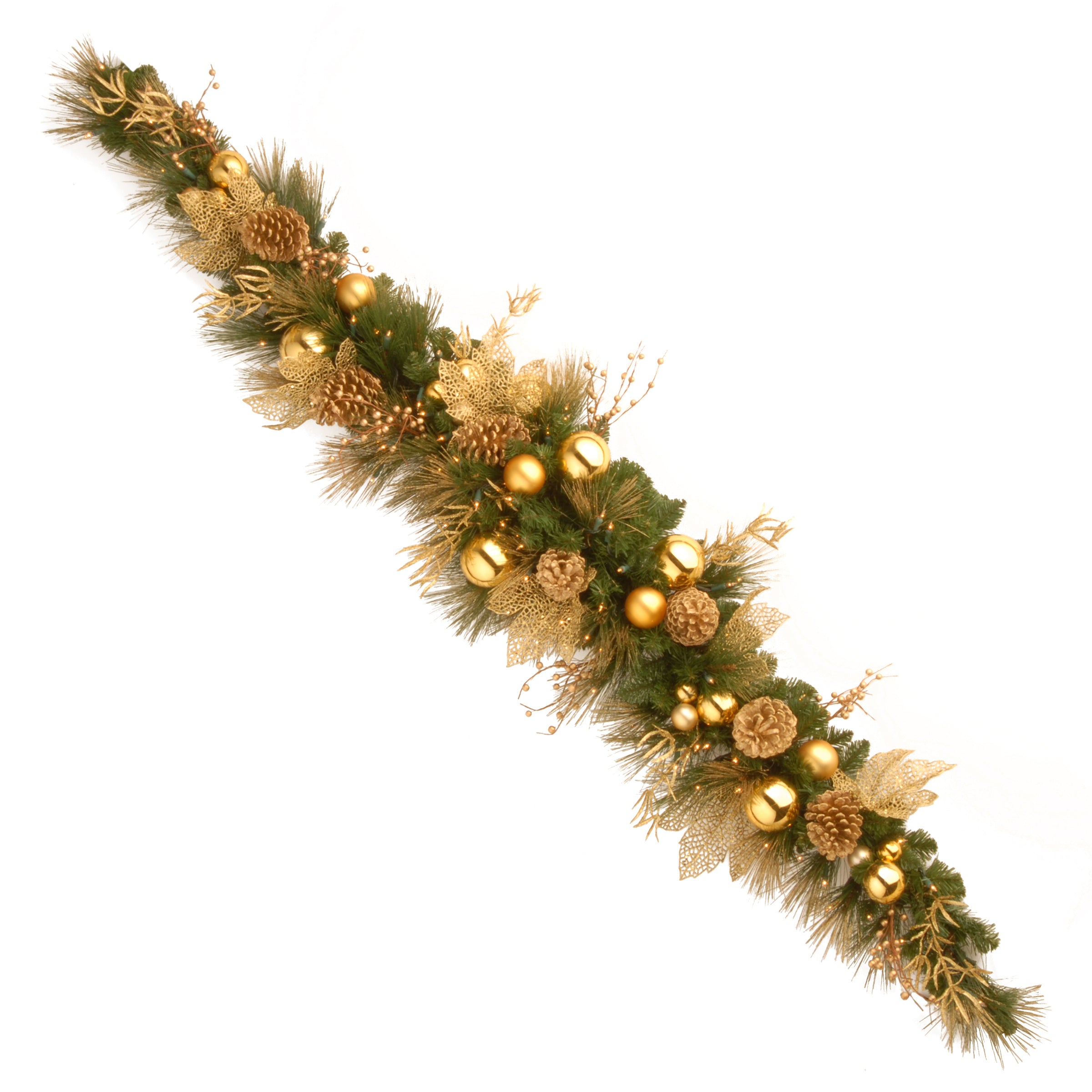 6 ft. Pre-Lit Elegance Swag Decorative Garland with Clear Lights - Perfect for Christmas Tree, Mantel, Staircase & Holiday Home Decor