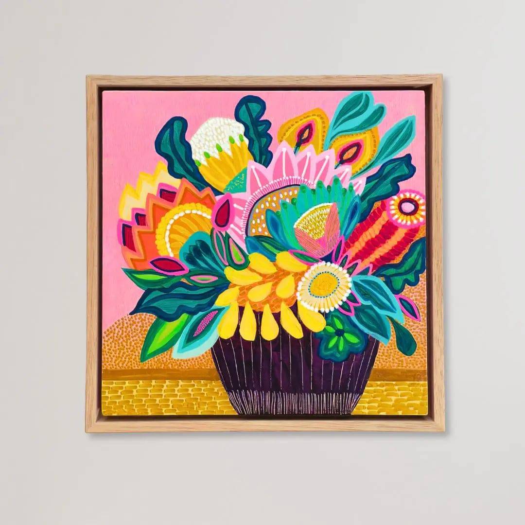 Aurora Blooms Original Handmade Painting - Wall Art Decor for Living Room, Bedroom & Office - Unique Home Gift Idea