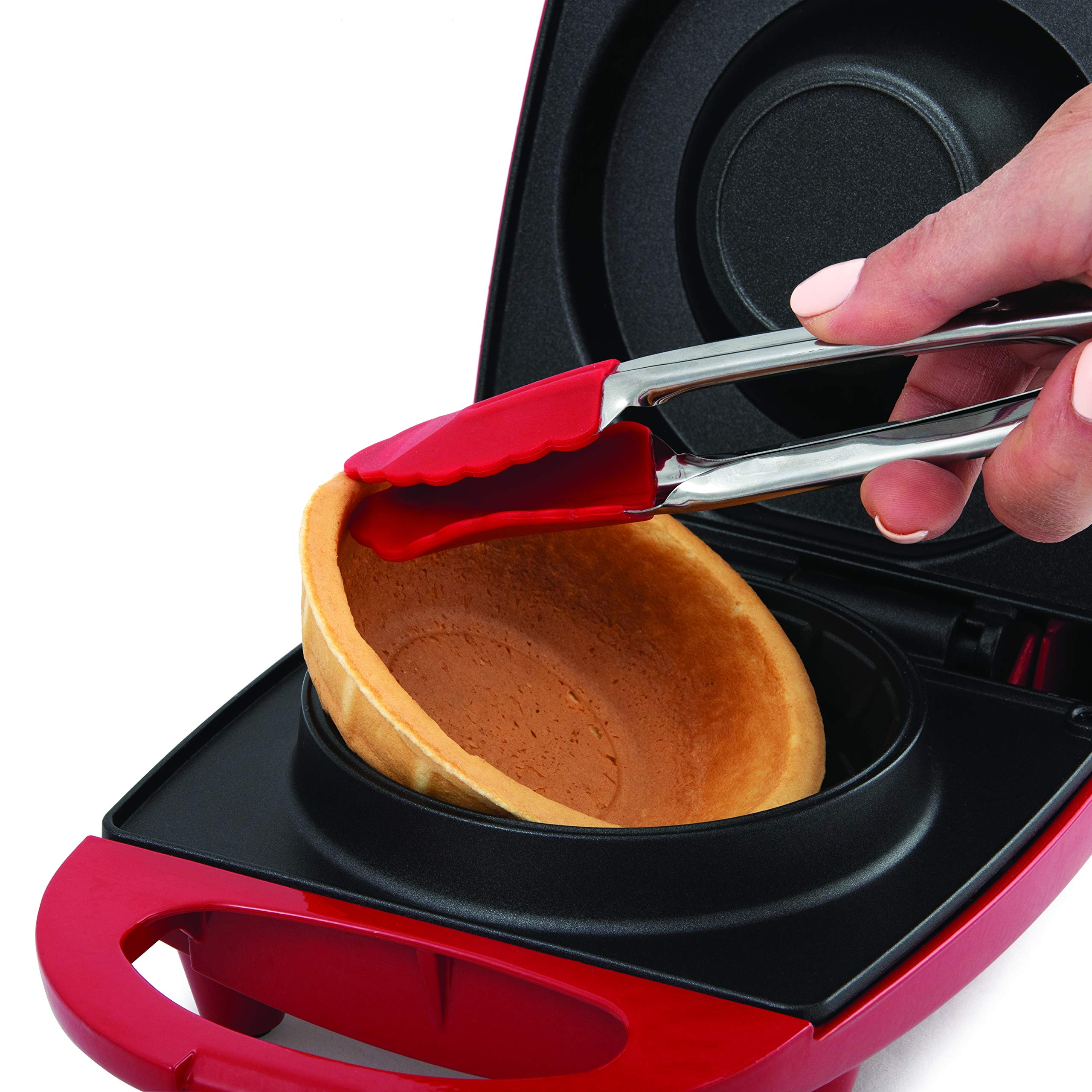 Salton WM1907 Red Bowl Waffle Maker - Perfect for Breakfast, Brunch & Family Gatherings