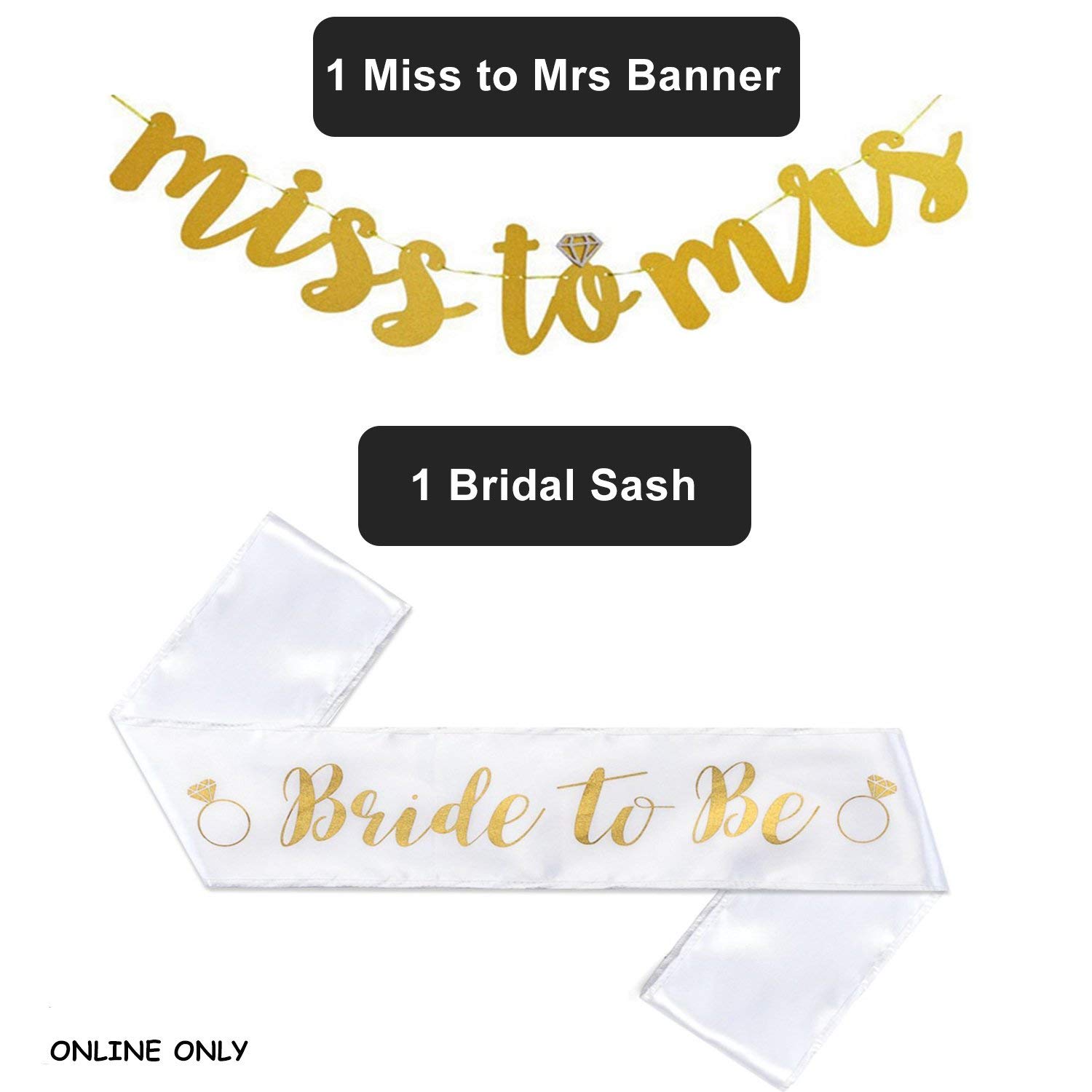 Bachelorette Party Decorations Kit - Bridal Shower Favors, Wedding Supplies & Gifts for Bride to Be with Photo Booth Props, Banner & Sash | Perfect for Engagement Parties, Bridal Showers & Bachelorette Celebrations