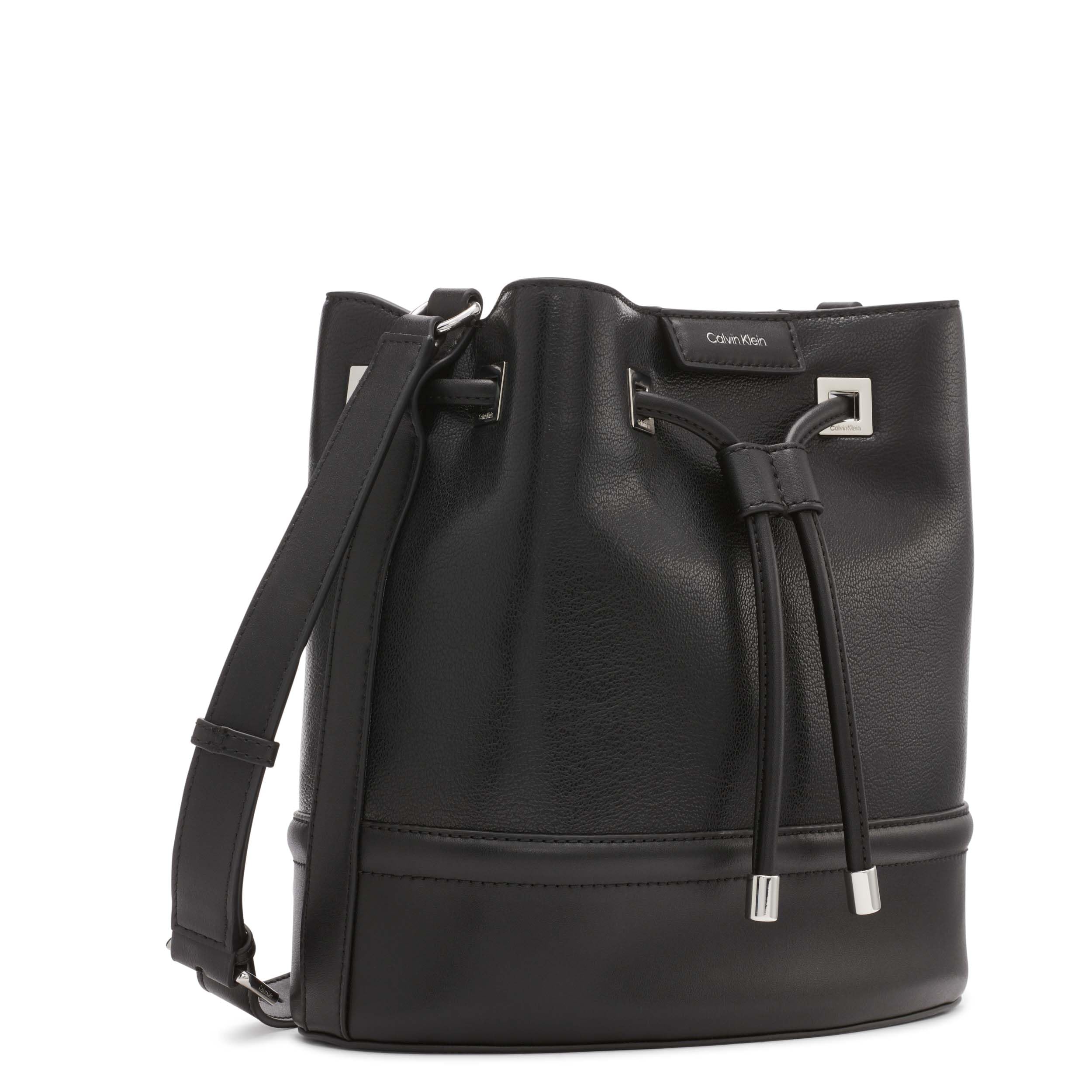 Calvin Klein Women's Vegan Leather Crossbody Bag with Monogram Design & 2 Pockets - Perfect for Work, Travel & Everyday Use