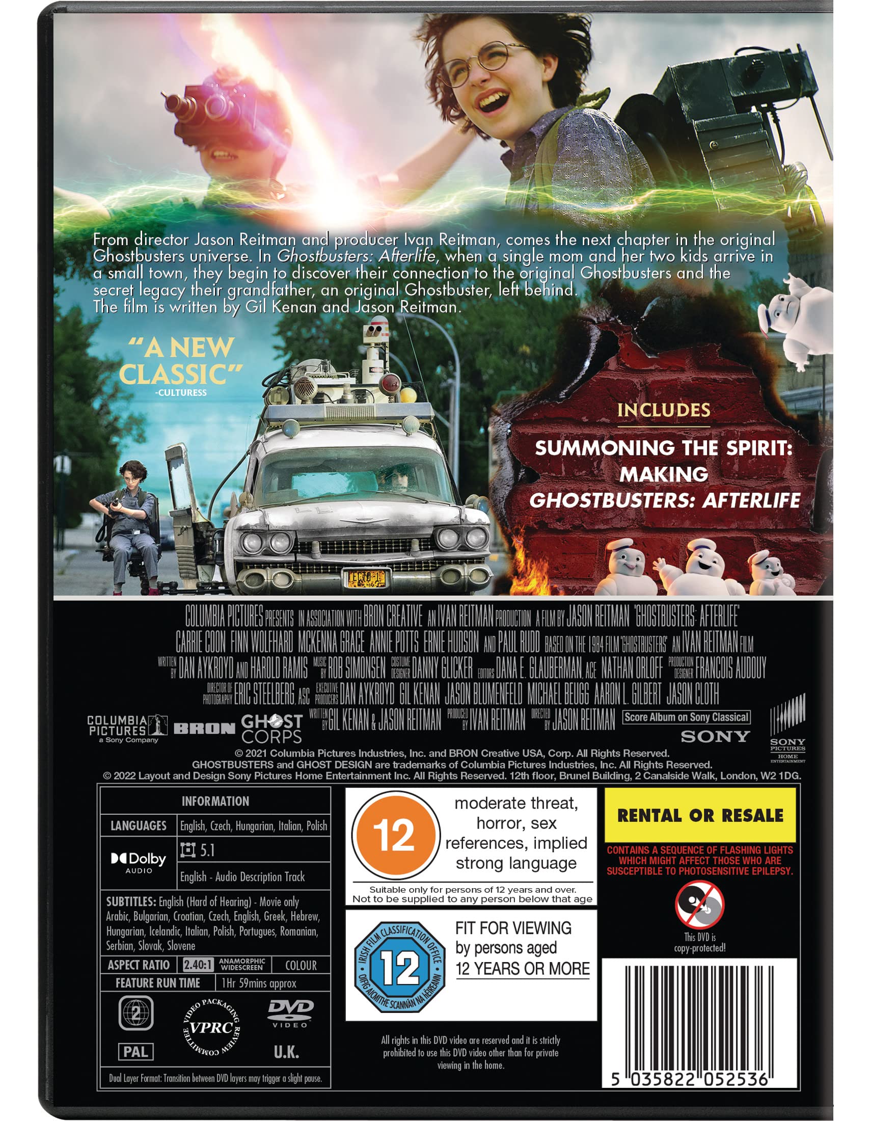 Ghostbusters: Afterlife (2021) DVD - Comedy, Sci-Fi Movie for Family Movie Night & Halloween Parties