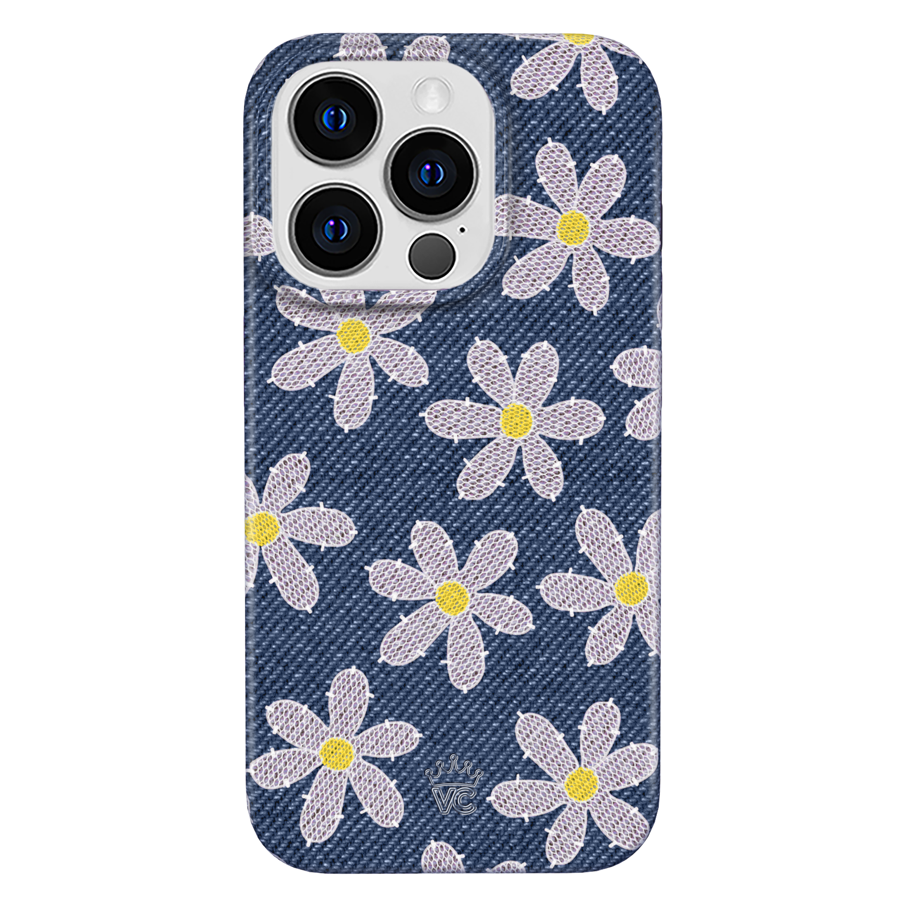 Denim Daisy iPhone Case - Stylish Floral Design Protective Cover for iPhone 11, 12, 13, 14 - Perfect for Everyday Use, Travel & Fashion Accessories