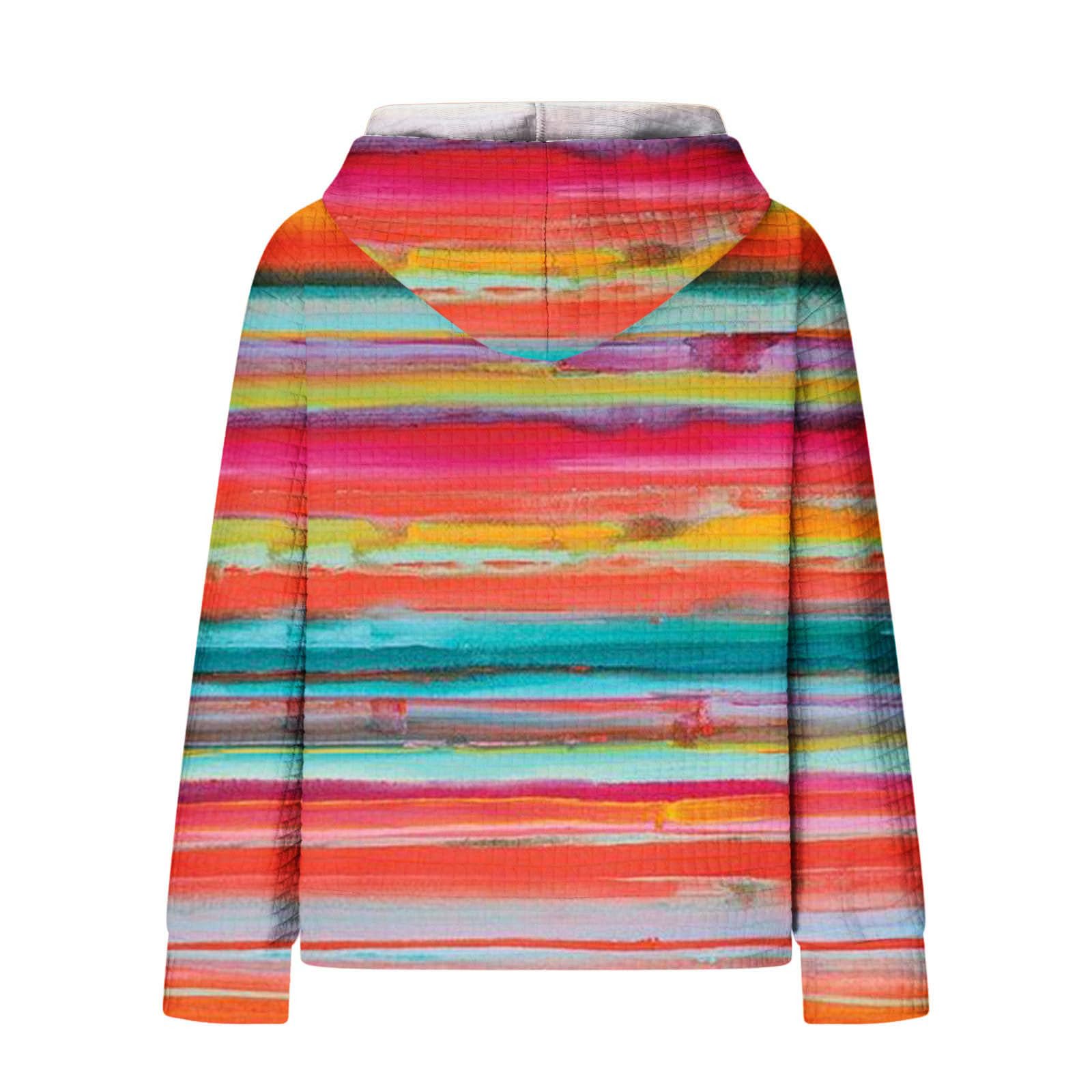 Women's Waffle Hoodie - Multicolor Comfy Pullover Sweatshirt with Pocket | Trendy Loose Fit Casual Wear for Outdoors, Lounge & Travel