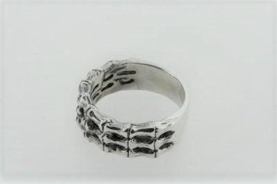 Sterling Silver Bone Detail Ring for Women - Gothic Jewelry for Halloween, Punk Fashion & Everyday Wear