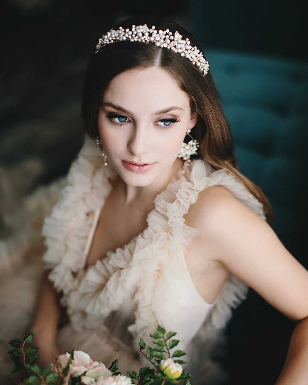 Caroline Pearl Tiara - Elegant Bridal Headpiece for Weddings, Prom & Special Occasions | Vintage-Inspired Crystal & Pearl Crown