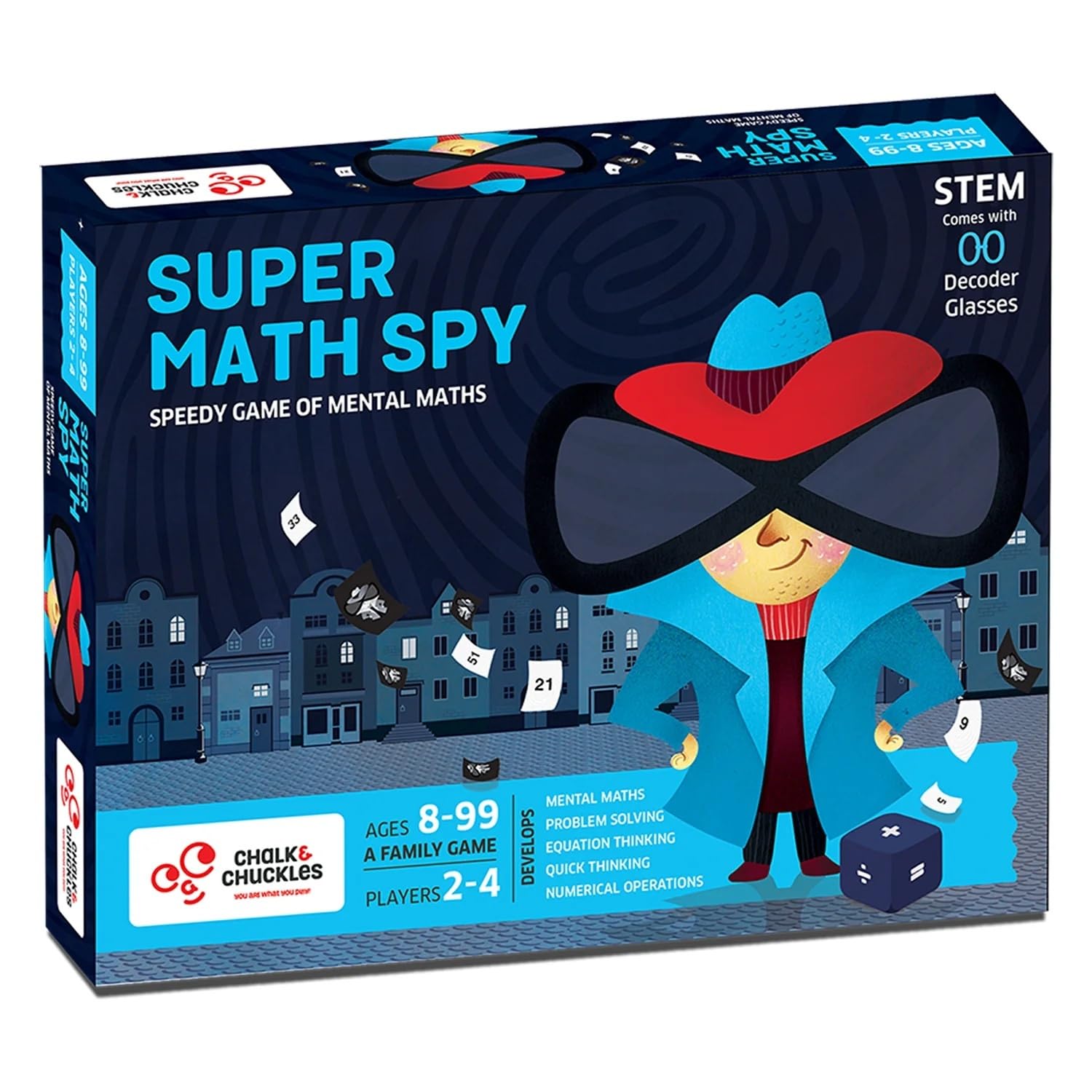 Chalk and Chuckles CC-019 Super Math Spy - Educational Board Game for Kids | Fun Math Learning Activities | Perfect for Classroom & Homeschool Use