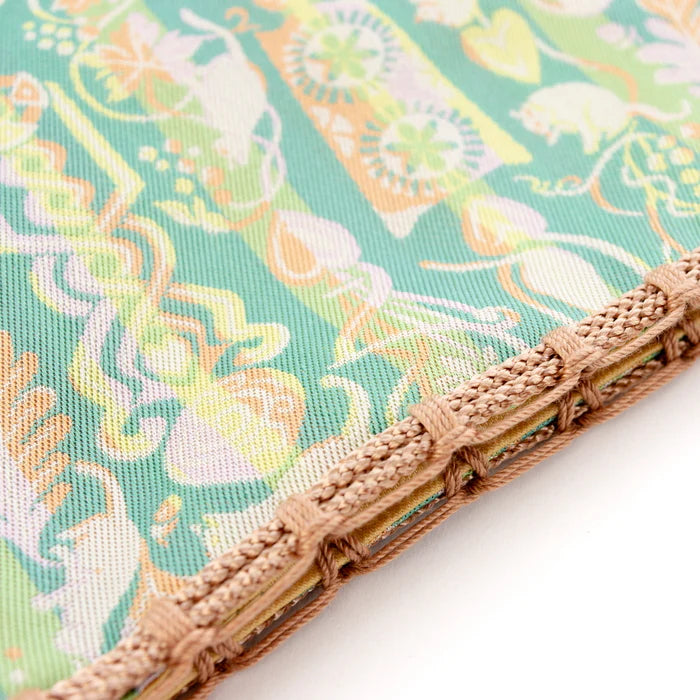 Nishijin Ori Small Drawstring Bag - Japanese Traditional Craft Purse Made in Kyoto | Cat & Love Spoon Design | Perfect for Gift, Cosplay & Cultural Enthusiasts