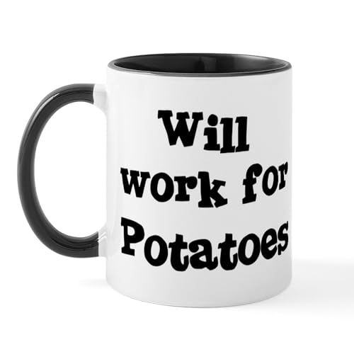 White/Black Inside - Will Work For Potatoes Mug