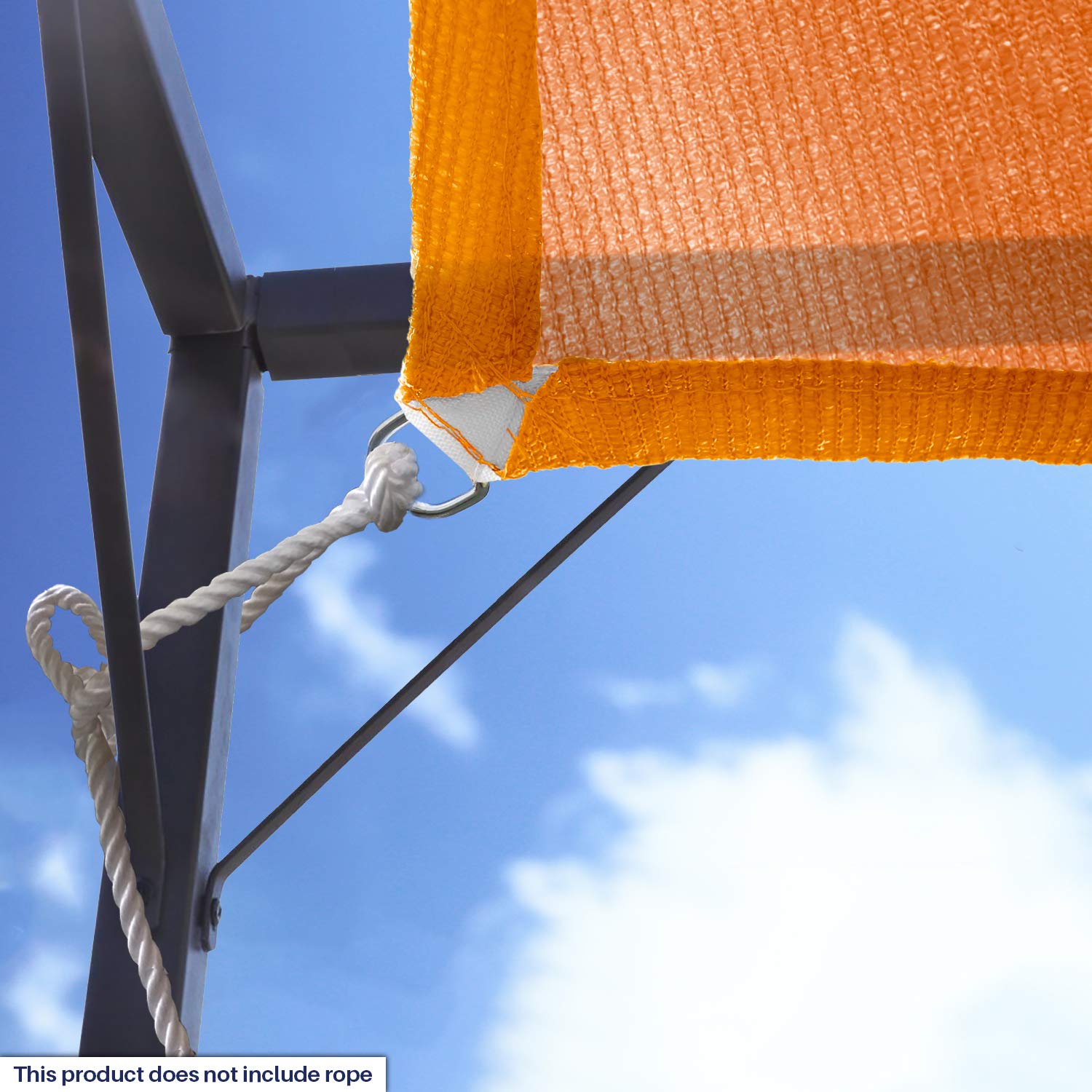 4' x 37' UV Block Sun Shade Sail Canopy with Grommets & D-Rings - Outdoor Straight Edge Sun Protection for Pergola, Backyard, Patio - Perfect for Poolside, Garden, and Outdoor Living Areas (Orange)