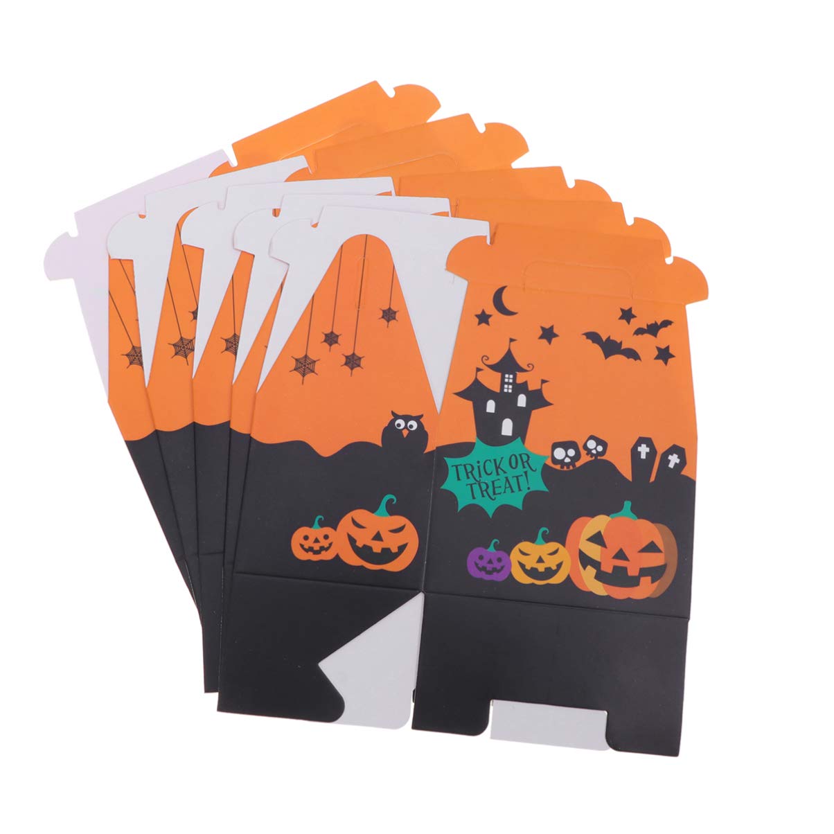 NUOBESTY 12-Pack Halloween Treat Boxes - Pumpkin Pattern Candy Gift Boxes, Cookie Bags for Party Favors & Decorations | Perfect for Halloween Parties, Trick-or-Treating & Classroom Treats