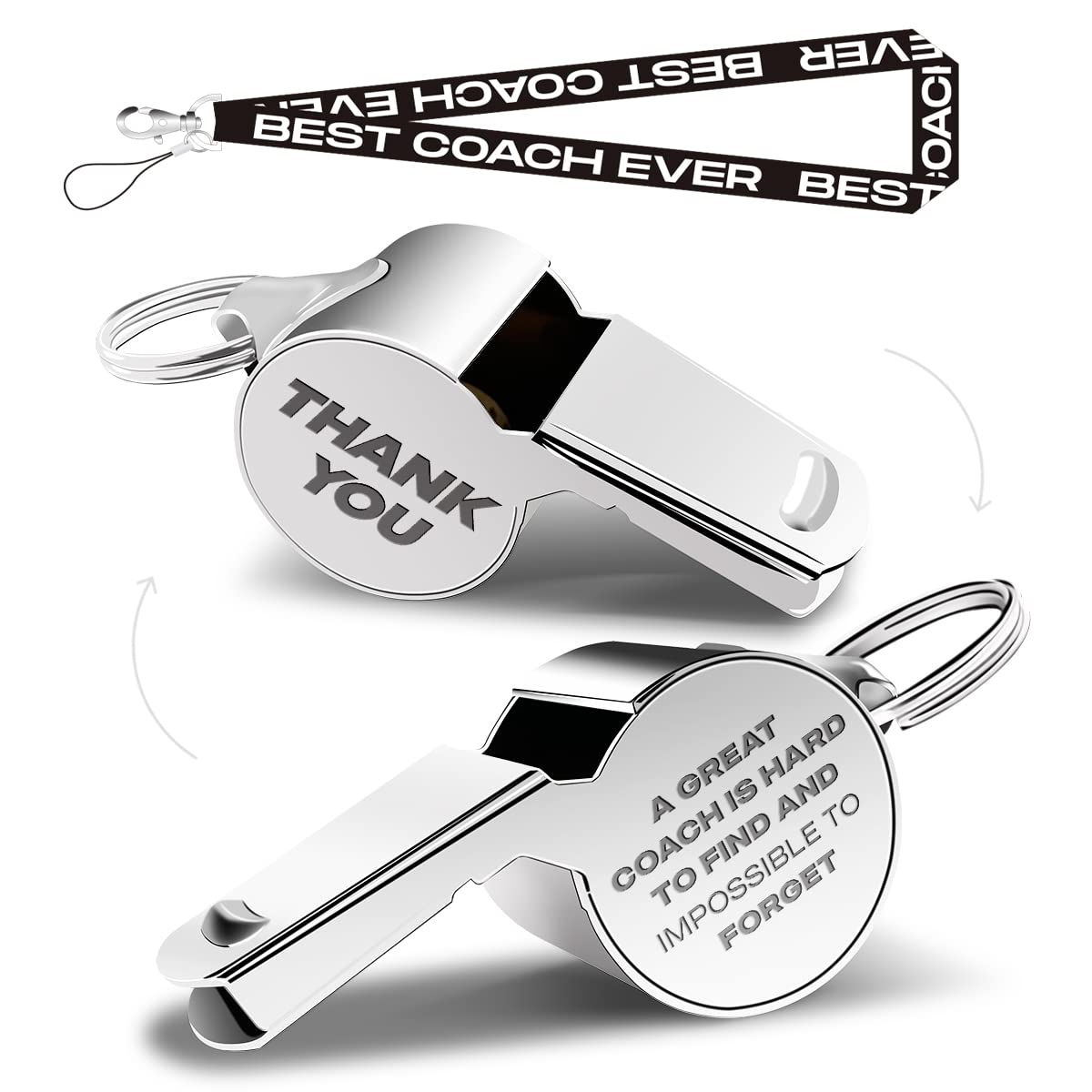 Premium Referee Whistle with Lanyard - Loud Sports Whistle for Coaches, Teachers & Officials - Ideal Coaching Equipment & Gift for Men & Women - Perfect for Soccer, Basketball & Track Events