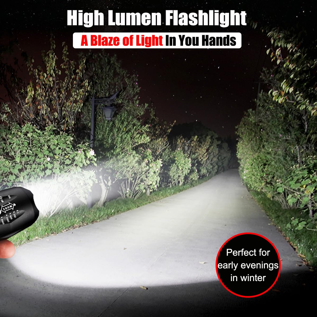 MVIOCS 5-Pack High Lumens LED Tactical Flashlight Set - 5 Modes, Compact & Waterproof Zoomable Flashlights for Camping, Hiking, Home Emergency & Outdoor Adventures
