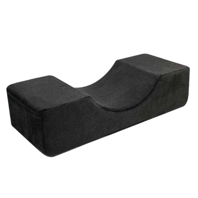 Koolouispoper Grafted Eyelash Extension Pillow - U-Shaped Memory Foam Neck Support for Lash Technicians & Makeup Artists - Salon Comfort with Storage Pocket (Black) - Perfect for Eyelash Extensions, Microblading & Beauty Treatments