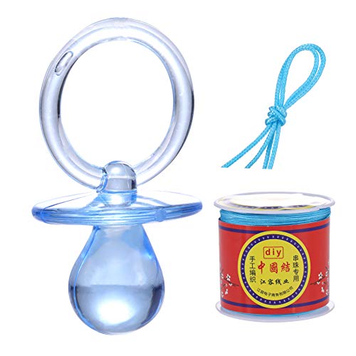 36 PCS Baby Pacifiers - Cute Small Acrylic Glass Plastic Pacifiers for Baby Shower Decorations, Party Favors, Games & Activities - Perfect for Baby Shower, Gender Reveal, Nursery Decor & Newborn Photo Props (Blue, 2.6 Inch) by WeddParrty