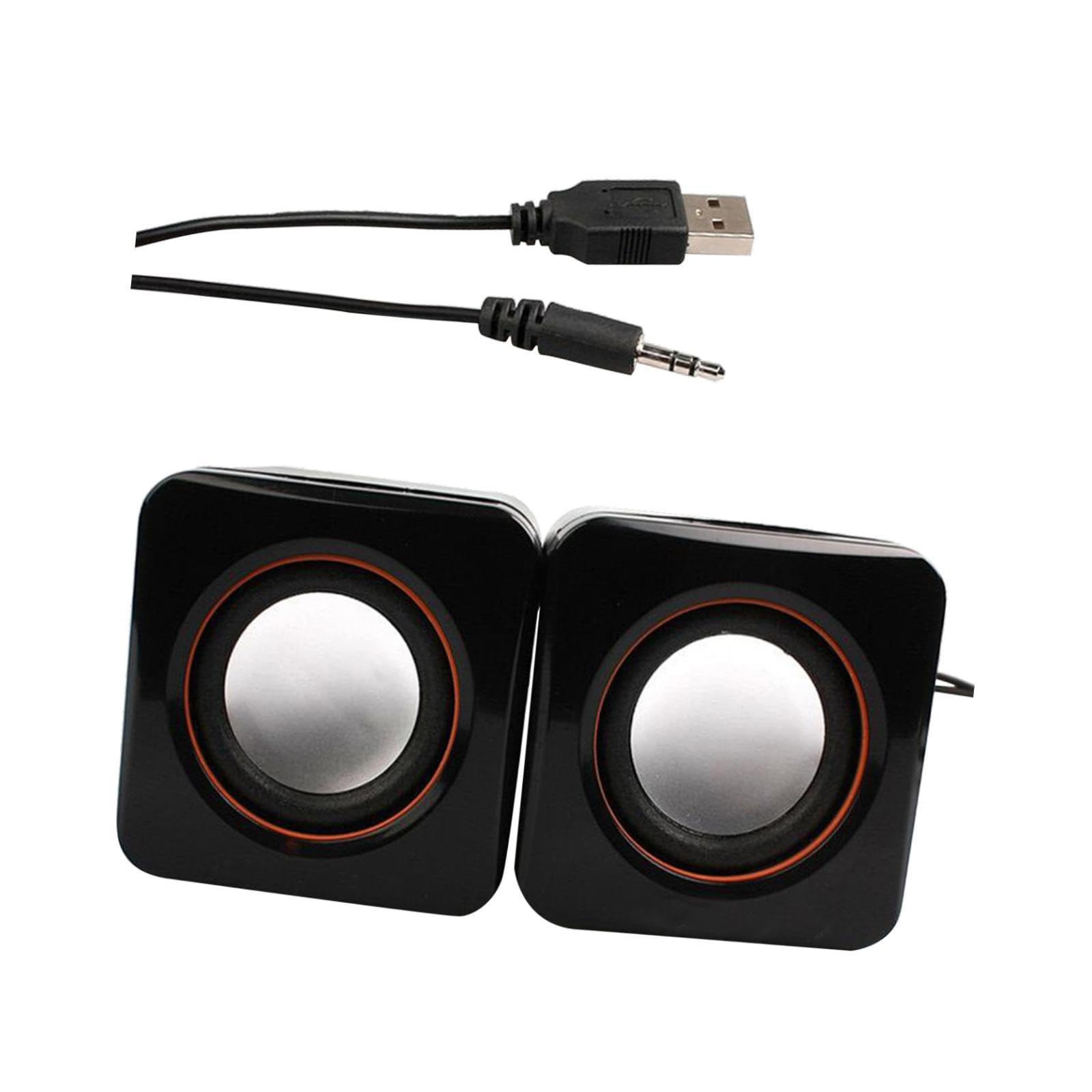 Dickly 2-Piece Wired Computer Speakers with 3.5mm Jack, 2-Channel Audio for Enhanced Gaming, Laptop, PC, and Desktop Use in Home Office and Entertainment Setups