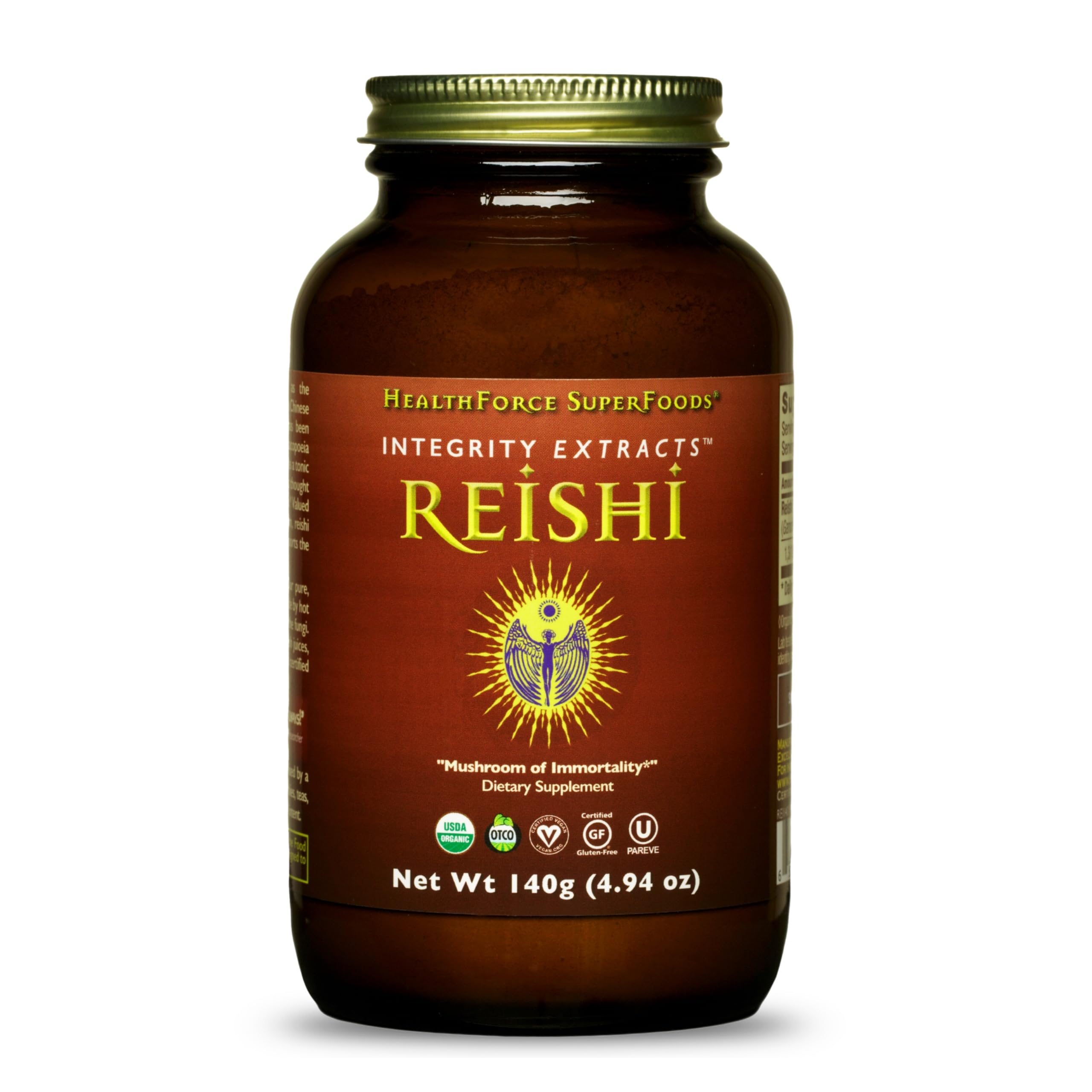 HealthForce SuperFoods Organic Reishi Mushroom Powder - 140g | Immune Support, Stress Relief & Energy Boost | Perfect for Smoothies, Teas & Wellness Drinks