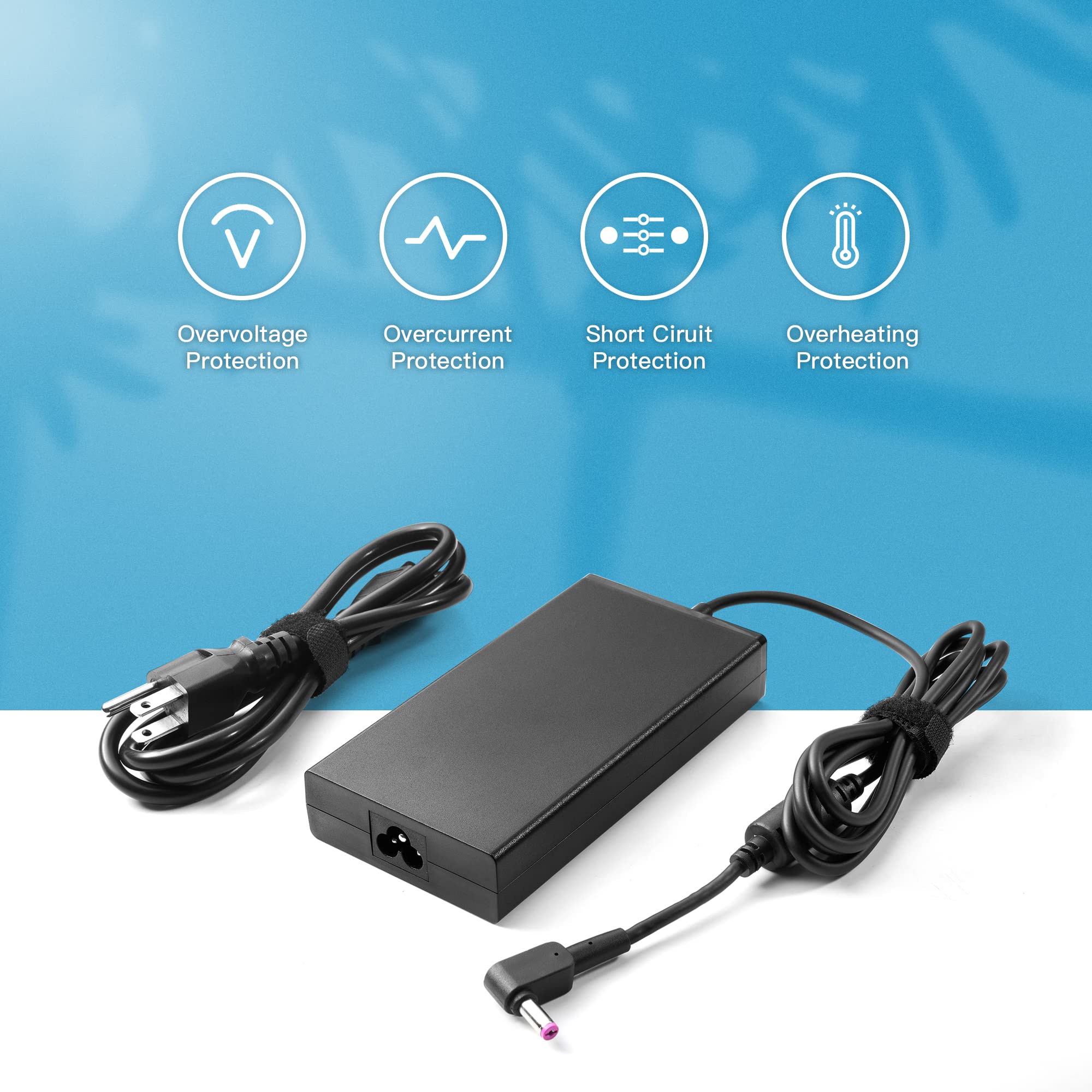 135W AC Adapter for Acer Nitro 5 Gaming Laptop - Replacement Charger Compatible with AN515-51/52/53/54/55/57, AN517-51, N18C3, N18C4 Series - Perfect for Gaming, Work & Travel Power Supply