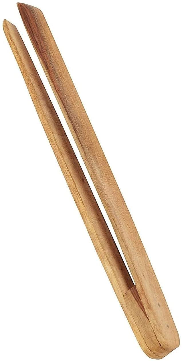 Handmade Wooden Kitchen Tongs - Heavy Duty Cooking Utensil for Grilling, Serving, and BBQ - Natural Wooden Chimta for Safe Food Handling
