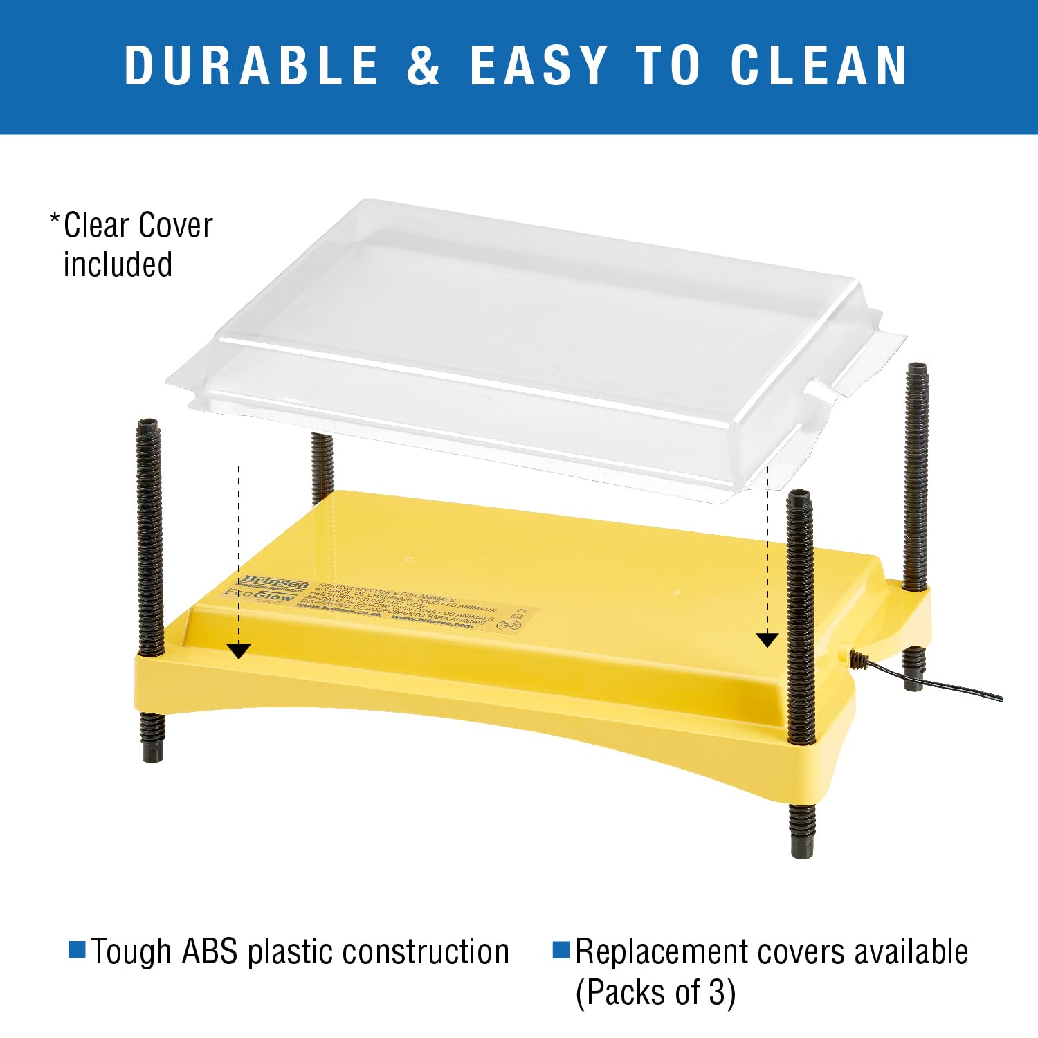 Brinsea Ecoglow Safety 1200 Adjustable Chick Brooder Plate - 18W Poultry Heater for 35 Chicks or Ducklings, Height & Angle Adjustment, Safety Indicator - Perfect for Chicken Coops, Backyard Farms & Hatching Eggs