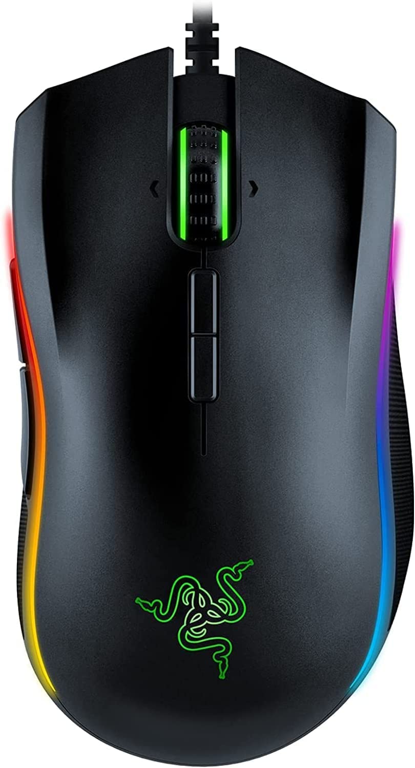 Razer Mamba Elite Wired Gaming Mouse with 16,000 DPI Optical Sensor - Chroma RGB Lighting - 9 Programmable Buttons - Mechanical Switches for PC Gaming, Esports, and Professional Workstations