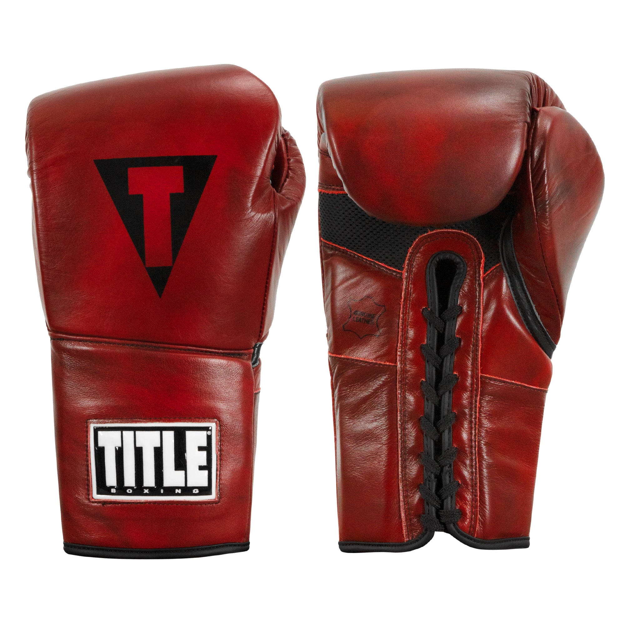 Premium TITLE Boxing Blood Red Leather Sparring Gloves - Professional Training Gloves for Boxing, MMA, Kickboxing & Muay Thai - Ideal for Gym Workouts, Heavy Bag Training & Sparring Sessions