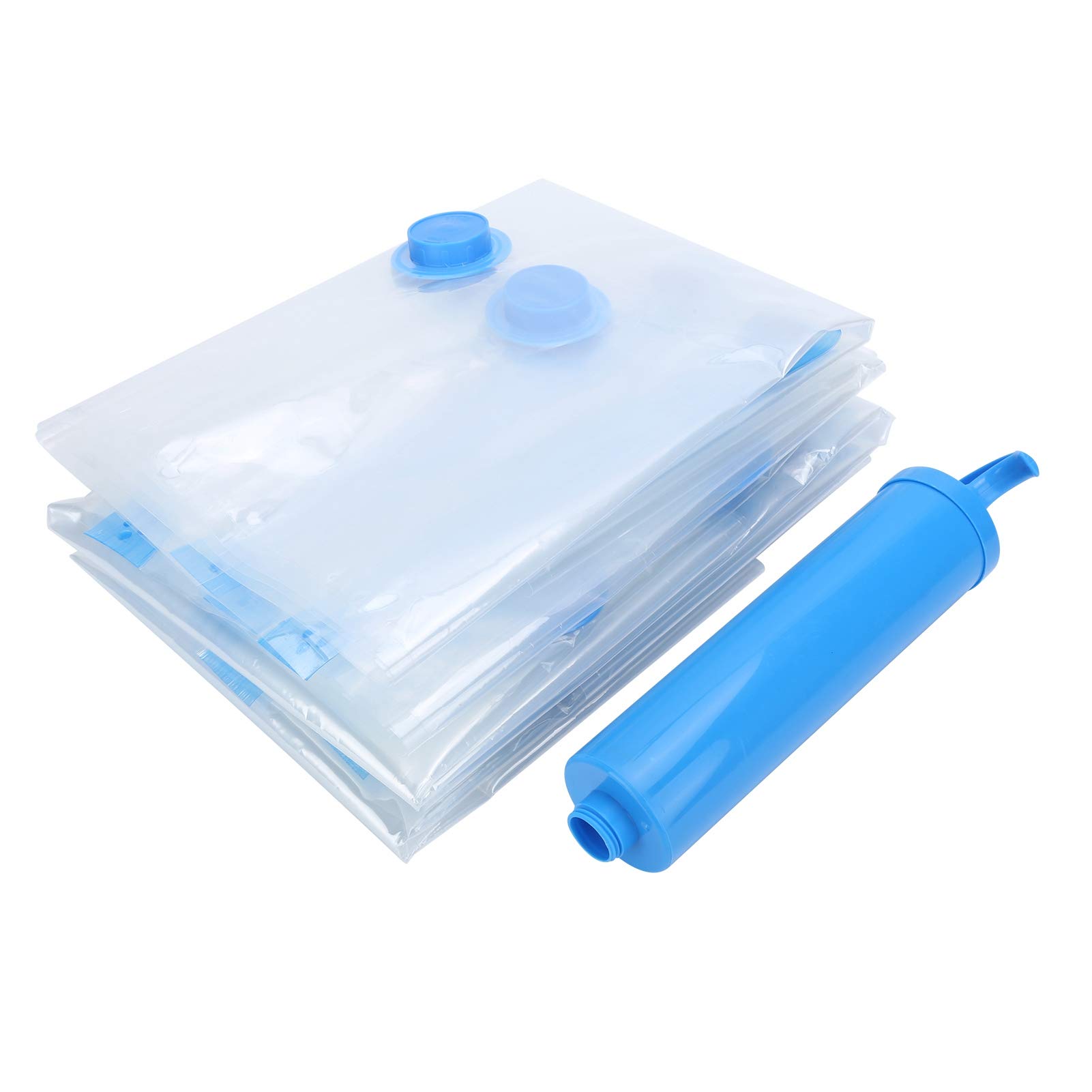 10Pcs Vacuum Storage Bags - Transparent Foldable Compression Bags with Hand Pump for Clothes, Blankets & Seasonal Items | Waterproof & Dustproof | Perfect for Home Organization, Travel & Moving