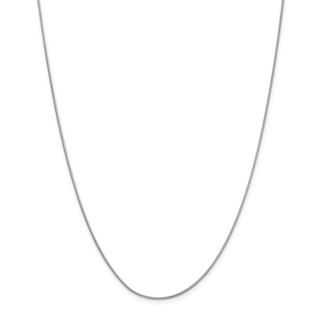 10K White Gold 0.9mm Round Snake Chain Necklace - 20 Inch Dainty Pendant Charm Necklace for Women | Elegant Fine Jewelry Gift for Her | Perfect for Anniversaries, Birthdays & Special Occasions