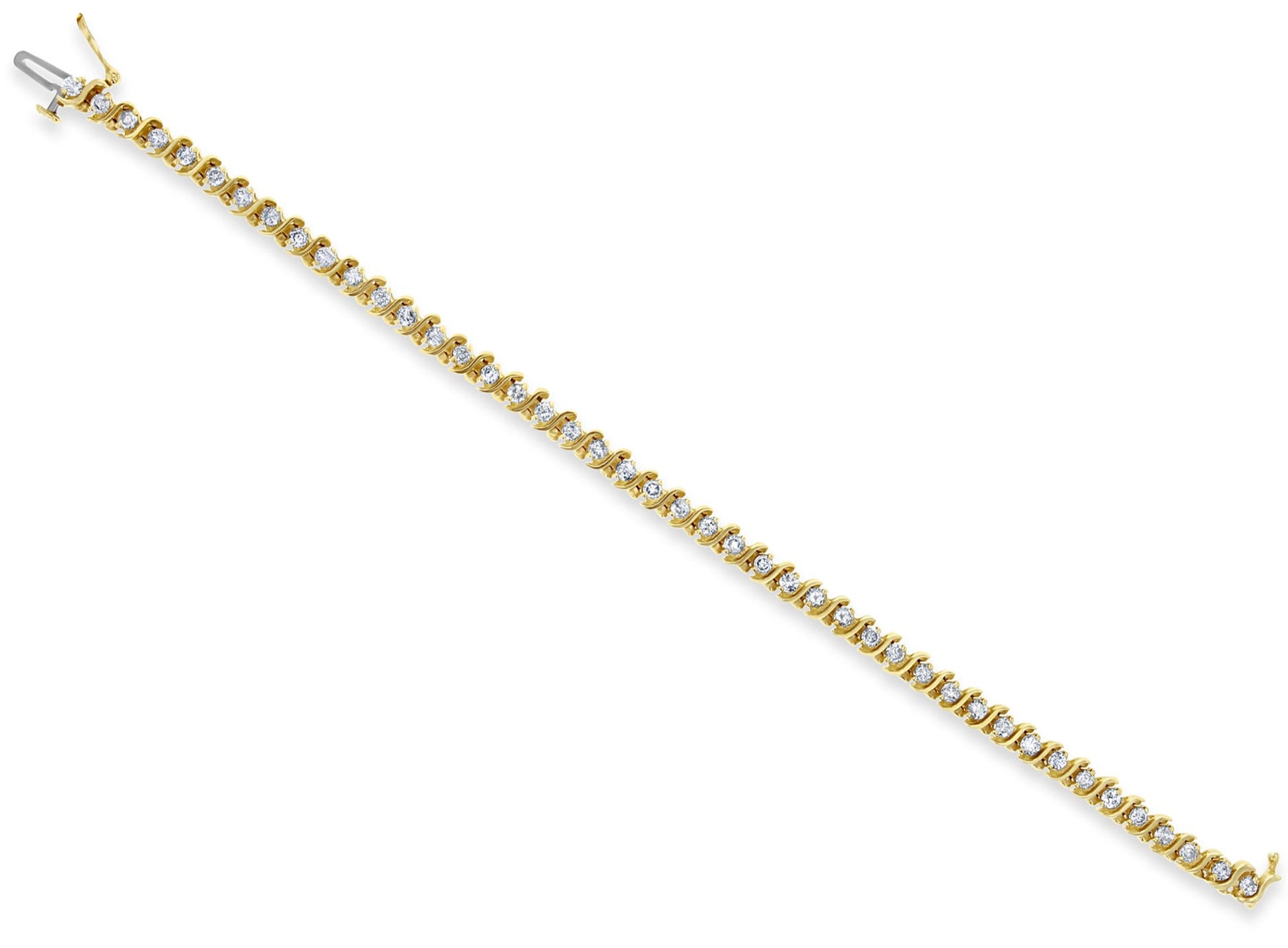 3 Carat S-Style Diamond Tennis Bracelet for Women - 14K White Gold Elegant Jewelry Gift for Anniversary, Wedding & Special Occasions