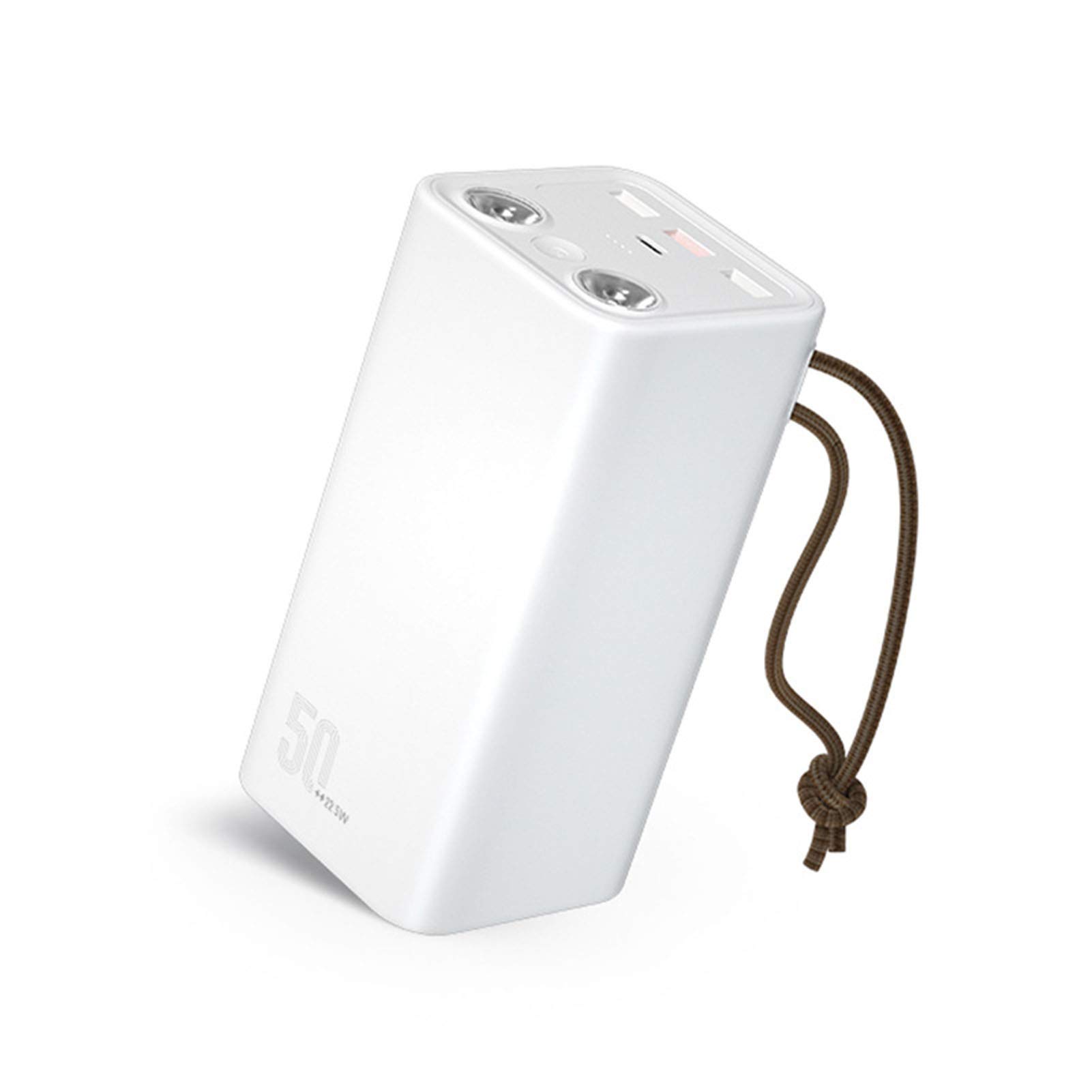 Brightviee 50000mAh Power Bank - 22.5W Fast Charging Portable Charger, High Capacity External Battery Pack for iPhone, Samsung, Android Phones | Perfect for Travel, Camping & Emergency Backup (White)