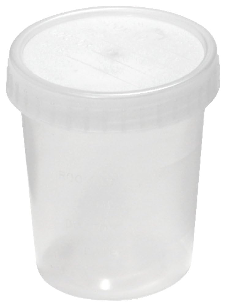 Caplugs Evergreen 240-5614-030 – 500 Pack 120mL (4 oz) Polypropylene Specimen Containers with Leak-Proof Polyethylene Screw Caps, Natural Color, 60.73mm Diameter x 73mm Height – Ideal for Lab Storage, Medical Sample Collection & Scientific Research
