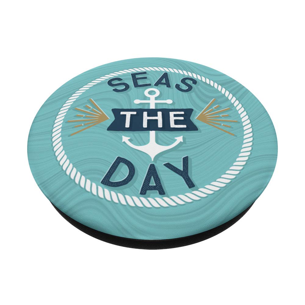 Seas The Day Nautical Bachelorette Party Gift - Wedding Guest Phone Grip & Stand for iPhone, Samsung & Tablets - Perfect for Beach Weddings & Boat Parties