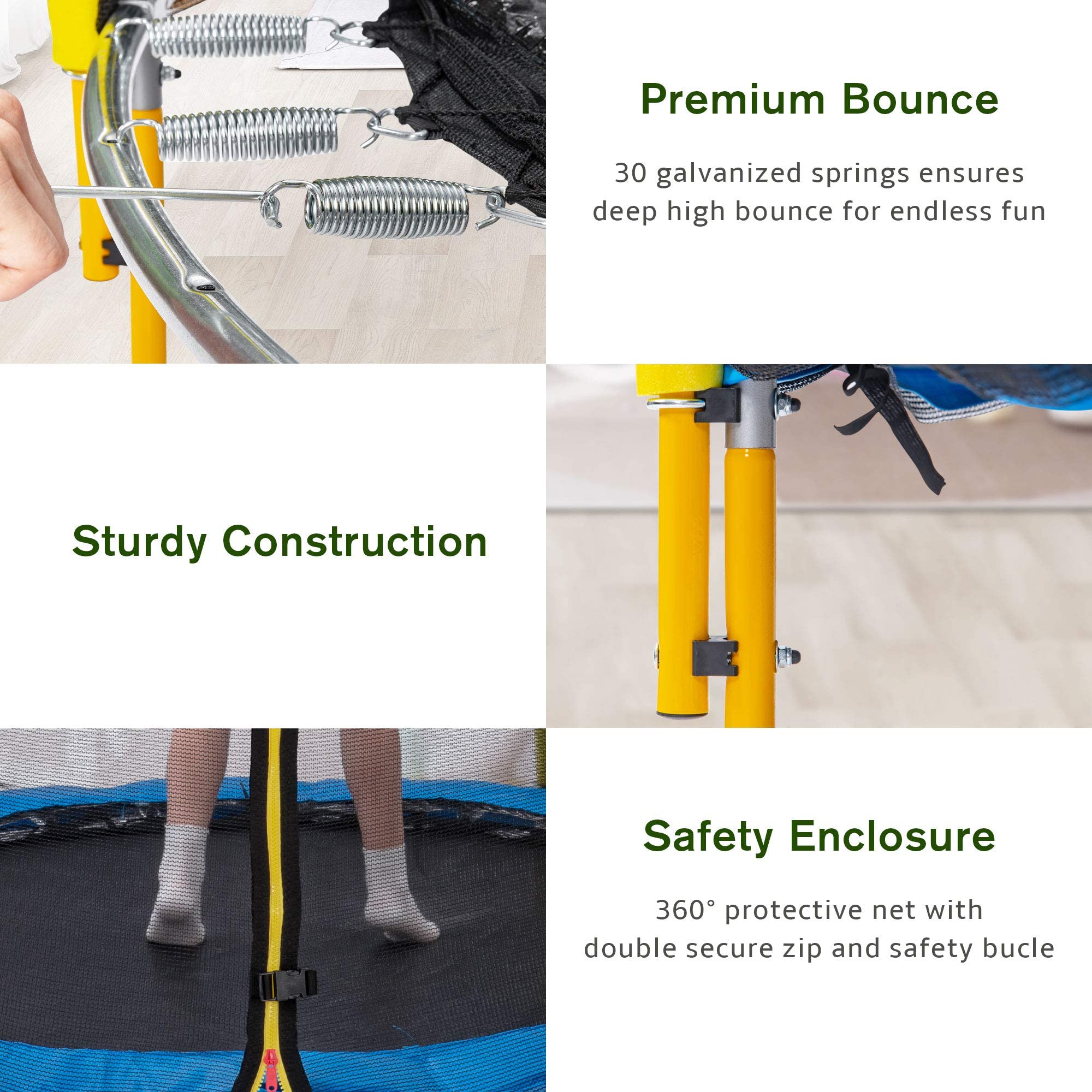 **Merax 66'' Kids Trampoline with Basketball Hoop, Rubber Ball & Safety Enclosure Net – 5.5FT Mini Trampoline for Toddlers (Ages 1-8) – Indoor & Outdoor Use – Perfect Birthday Gift for Active Play & Backyard Fun**