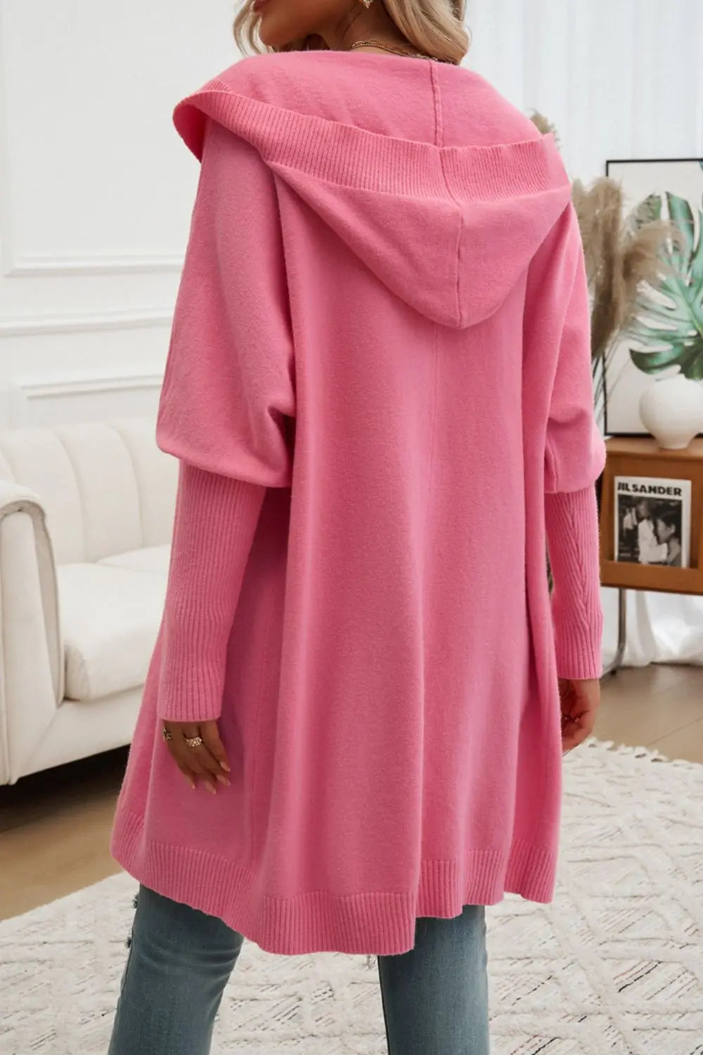 Women's Button Up Long Sleeve Hooded Cardigan Sweater - Cozy Fall & Winter Layering Piece for Casual Outfits and Office Wear