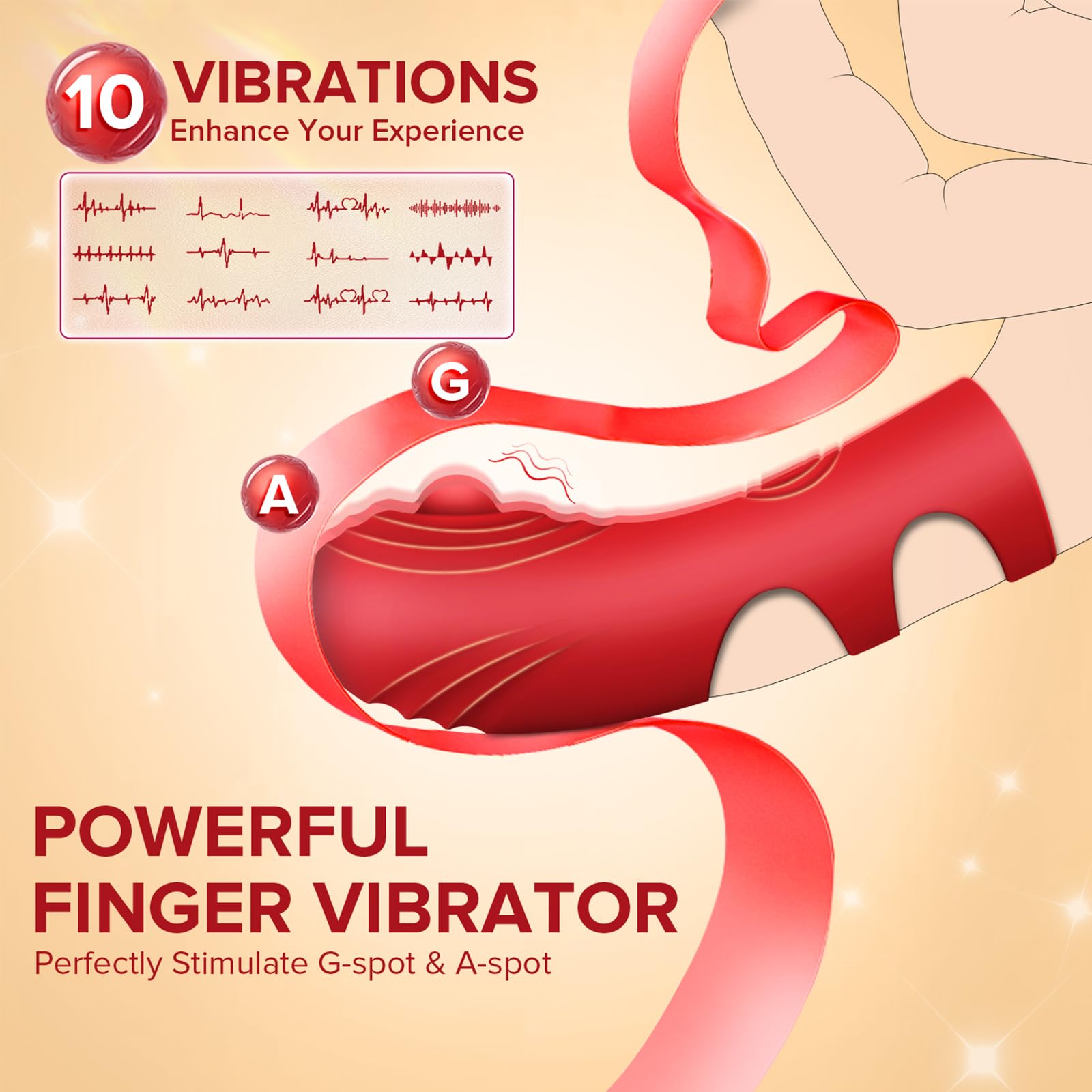 Rechargeable Mini Finger Vibrator for Women - 10 Vibration Modes & Heating G-Spot & Clitoral Stimulator, Couples Adult Sex Toy for Enhanced Pleasure | Perfect for Solo Play, Partner Intimacy & Sensual Exploration