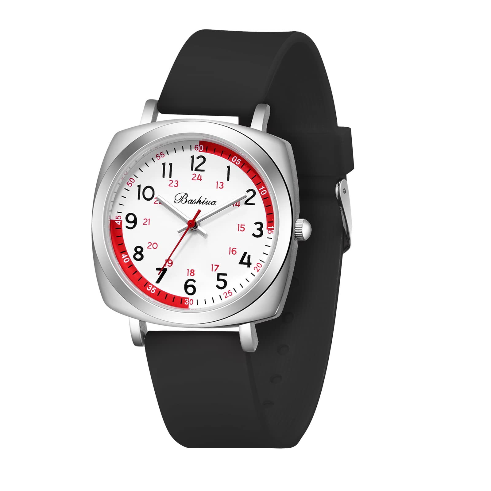 BOSHIYA Medical Nurse Watch with Second Hand - Waterproof, Easy to Read Digital Watch for Healthcare Professionals, Students, Doctors - Soft Silicone Band for Men & Women - Perfect for Hospital Shifts, Clinical Rotations & Nursing School