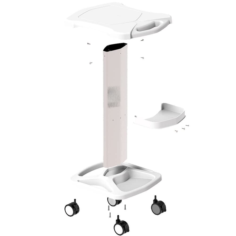 Professional Beauty Salon Trolley Cart - Aluminum Alloy Mobile Rolling Stand for Spa, Tattoo & Body Beauty Equipment | White | Perfect for Salon, Clinic & Home Use