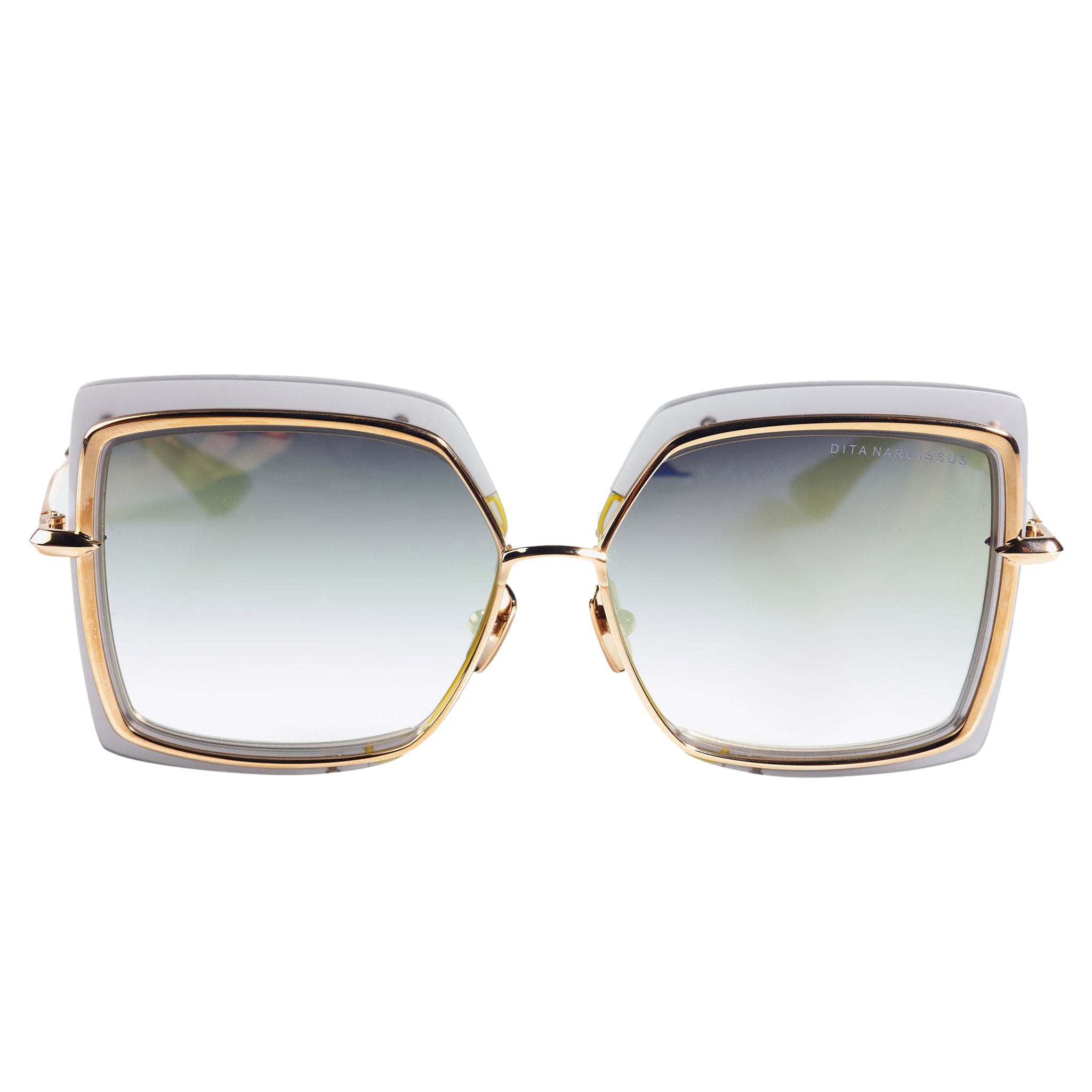 Dita Narcissus Crystal Gold Sunglasses for Women - Luxury Designer Sunglasses with UV Protection - Perfect for Beach, Driving & Outdoor Activities