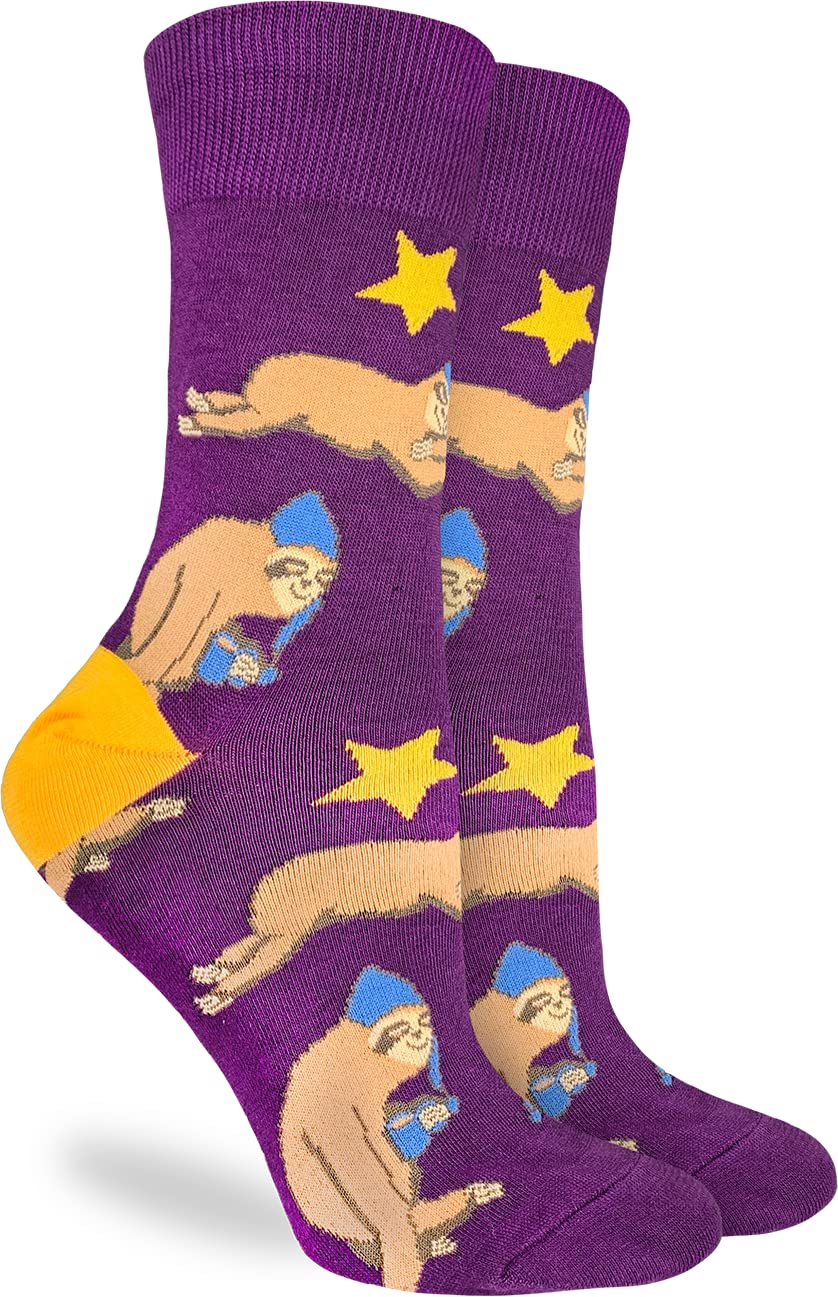 Good Luck Sock Women's Sloth Socks - Fun & Cozy Novelty Socks for Adults - Perfect for Gifts, Casual Wear & Animal Lovers