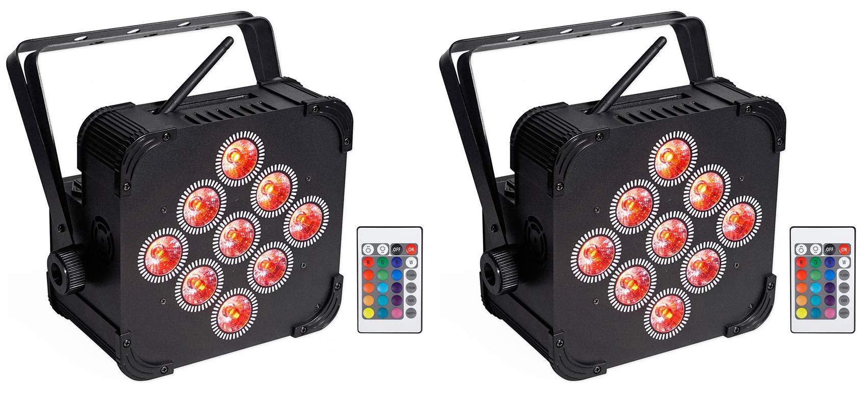 Rockville PAR 60 Rechargeable LED Wash Light with Wireless DMX, RGBWA+UV - Perfect for Stage Lighting, DJ Shows, and Live Events (2-Pack)