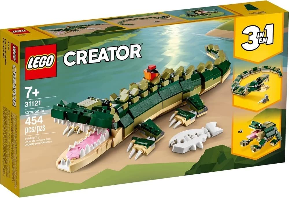 LEGO Creator 3in1 Crocodile 31121 Building Toy Set - 454 Pieces with Wild Animal Figures for Kids Ages 7+ | STEM Educational Toy for Creative Play, Birthday Gifts & Home Decoration