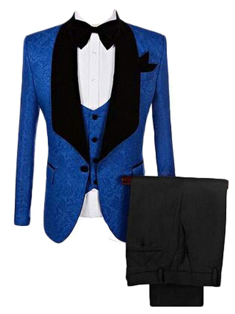 Men's Shawl Lapel 3-Piece Suit Set | Single Button Formal Tuxedo for Weddings, Parties & Business | Premium Groom Attire & Office Wear