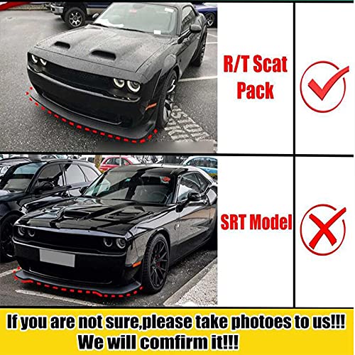 High-Performance ABS Front Bumper Lip Spoiler Splitter for Dodge Challenger 2015-2021 - Aggressive Green Exterior Upgrade (Perfect for Car Shows & Street Racing)