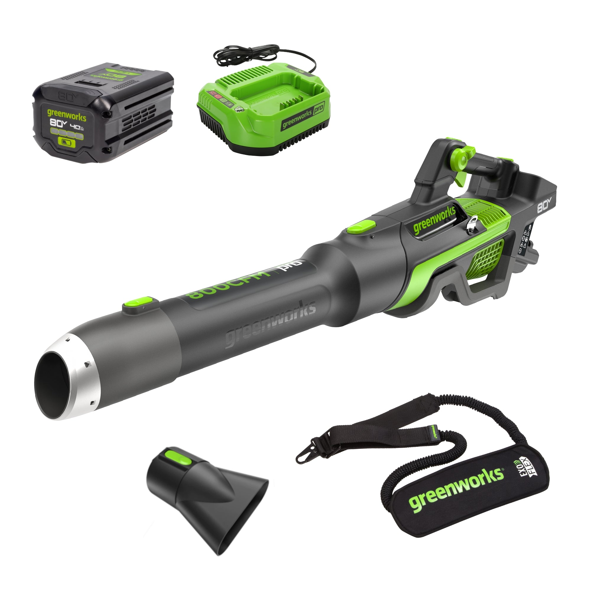 Refurbished 80V 800CFM Cordless Leaf Blower with 4Ah Battery & Fast Charger - Powerful Yard Cleanup for Leaves, Grass Clippings & Debris